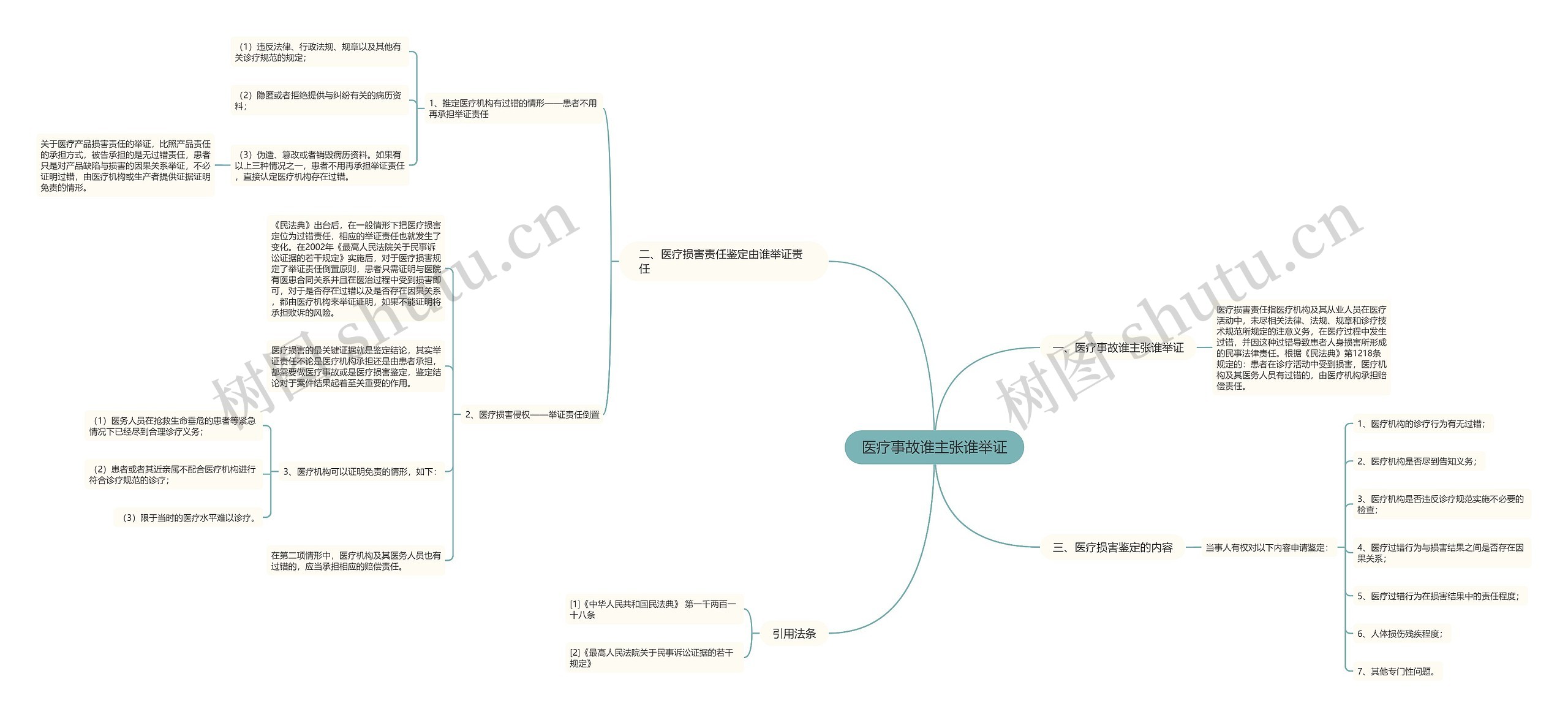 医疗事故谁主张谁举证思维导图