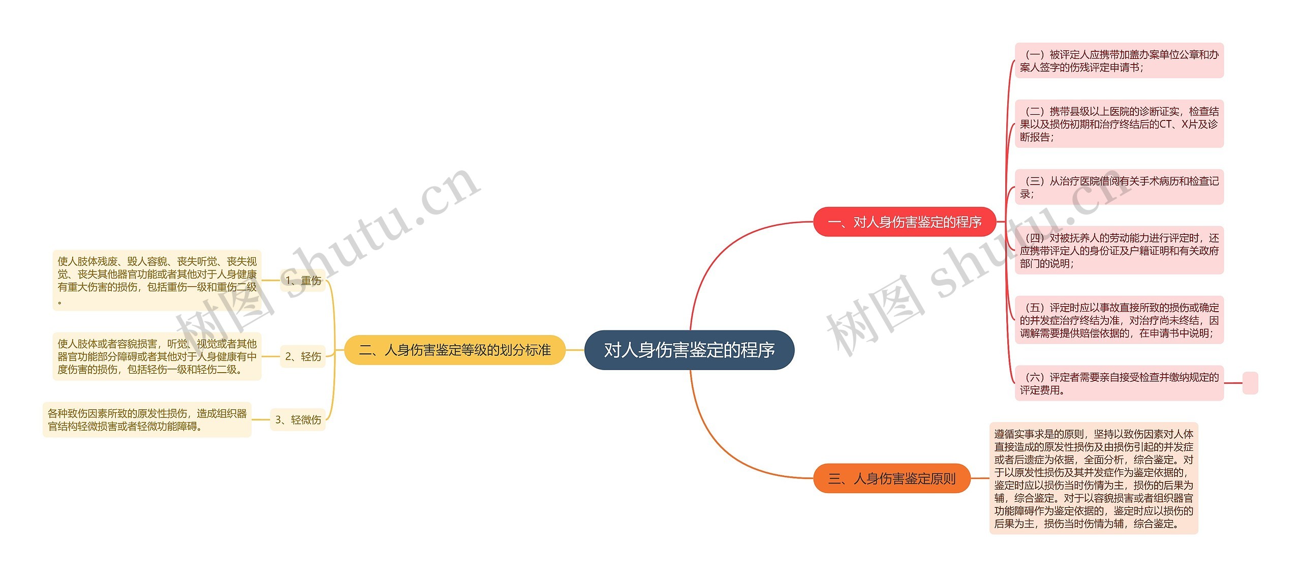 对人身伤害鉴定的程序思维导图