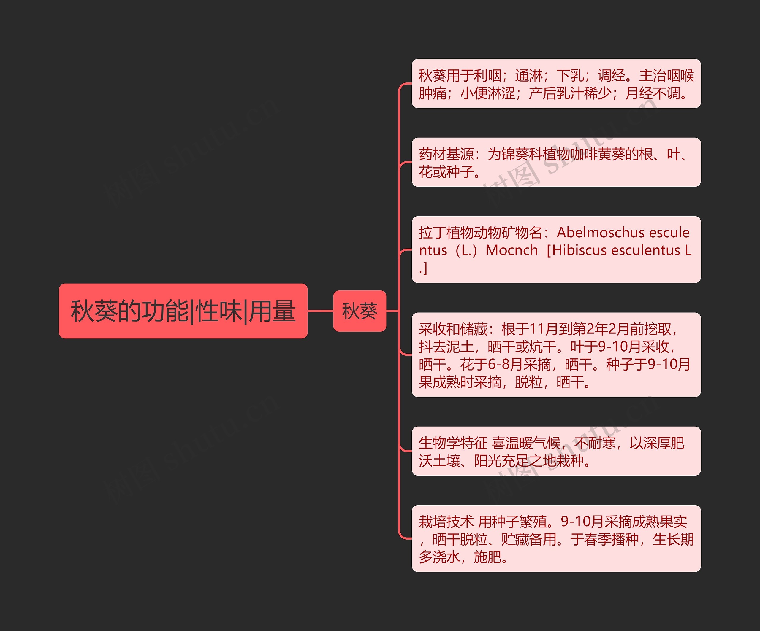 秋葵的功能|性味|用量思维导图