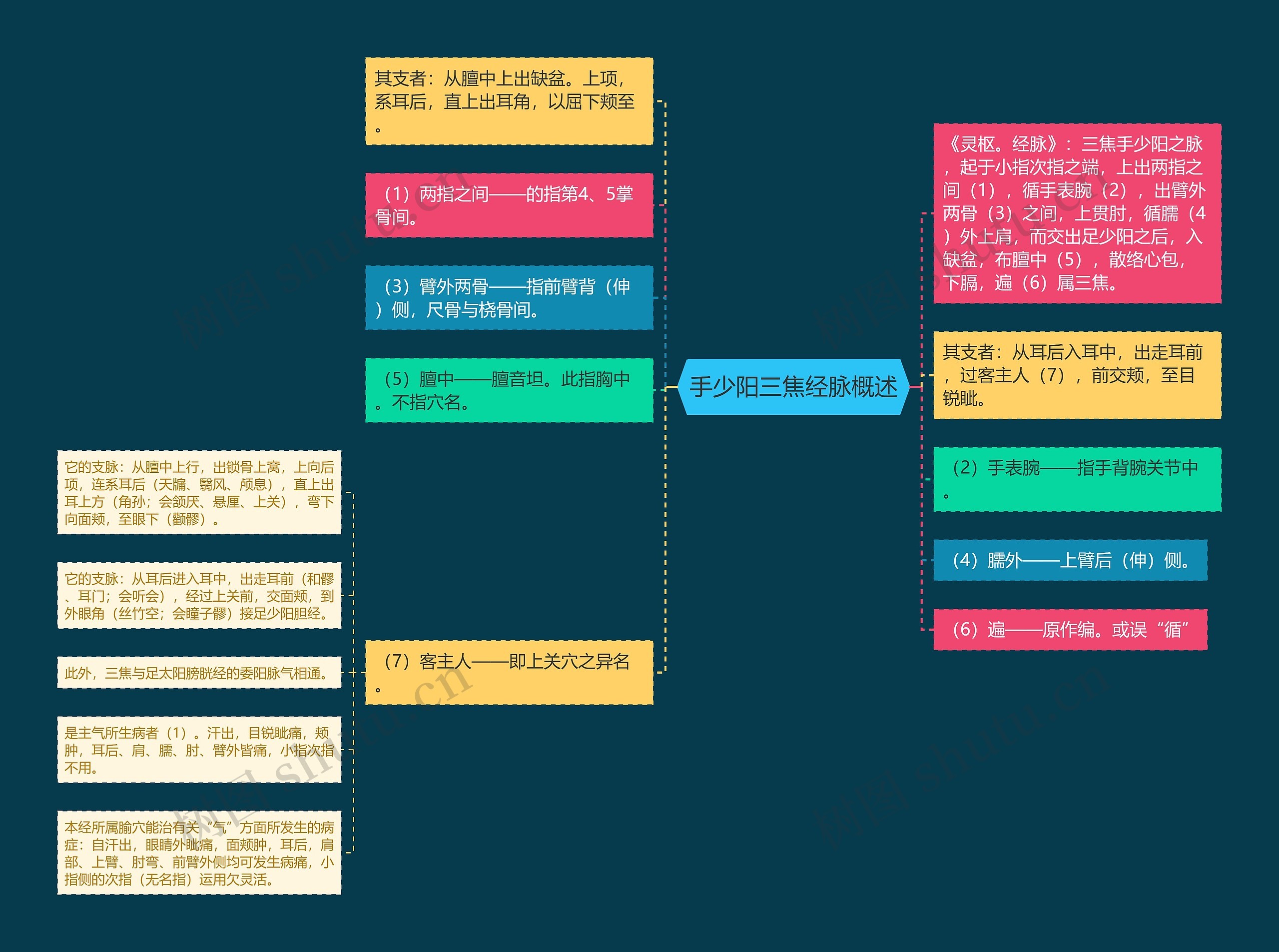 手少阳三焦经脉概述 手少阳三焦经脉概述