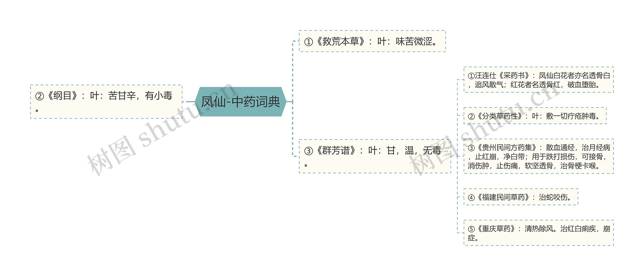 凤仙-中药词典思维导图