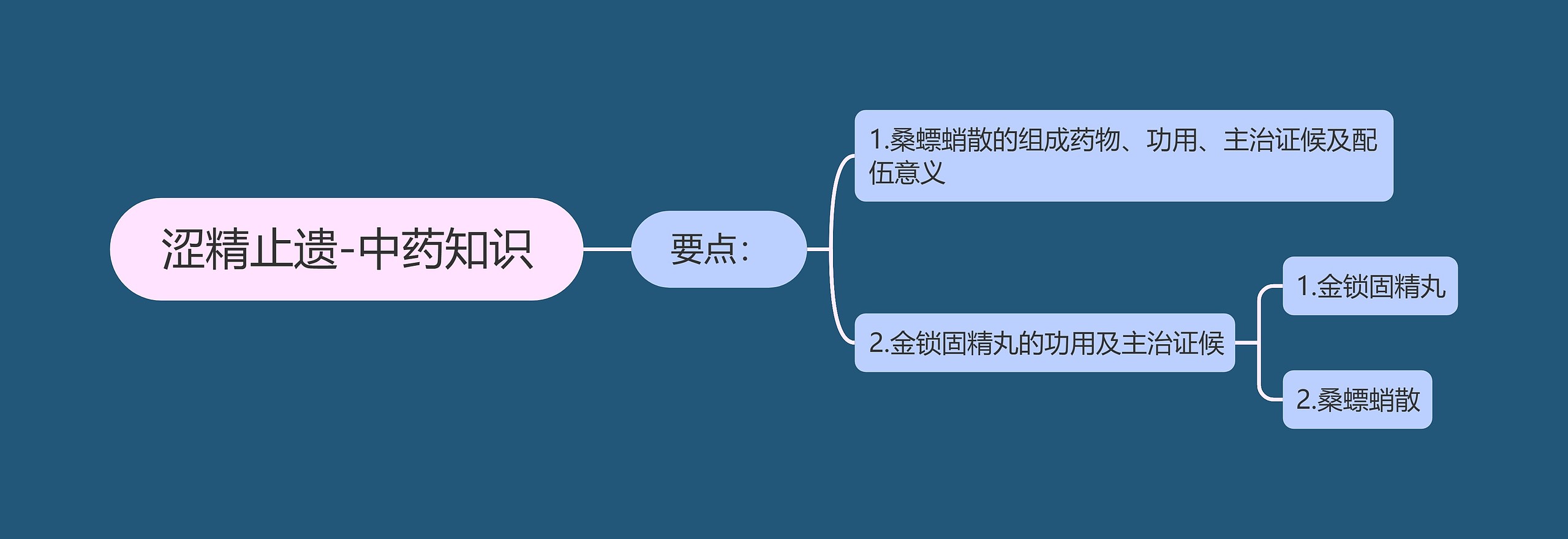 涩精止遗-中药知识思维导图