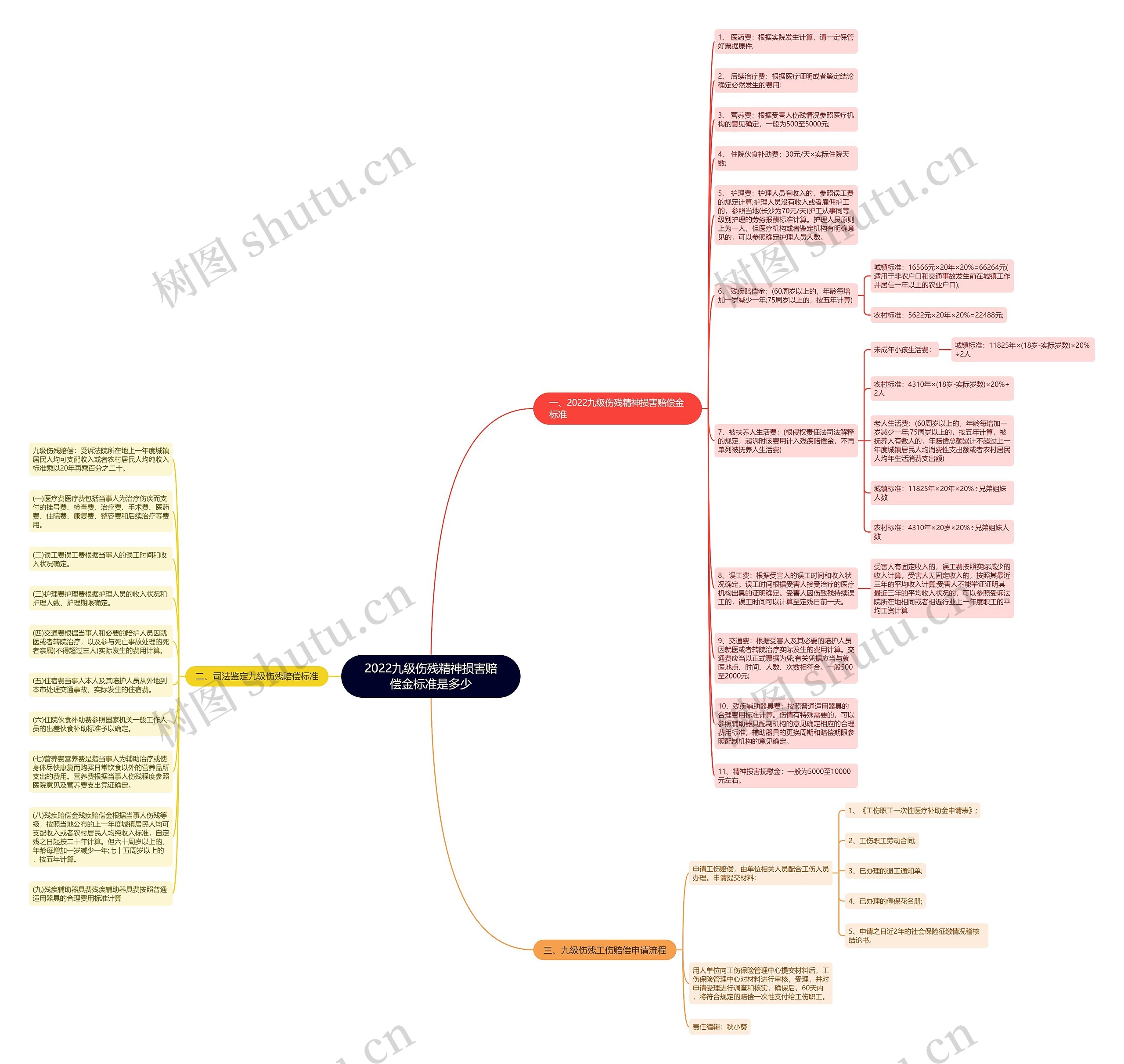2022九级伤残精神损害赔偿金标准是多少思维导图