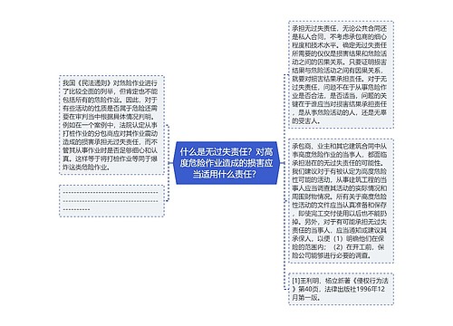 什么是无过失责任？对高度危险作业造成的损害应当适用什么责任？