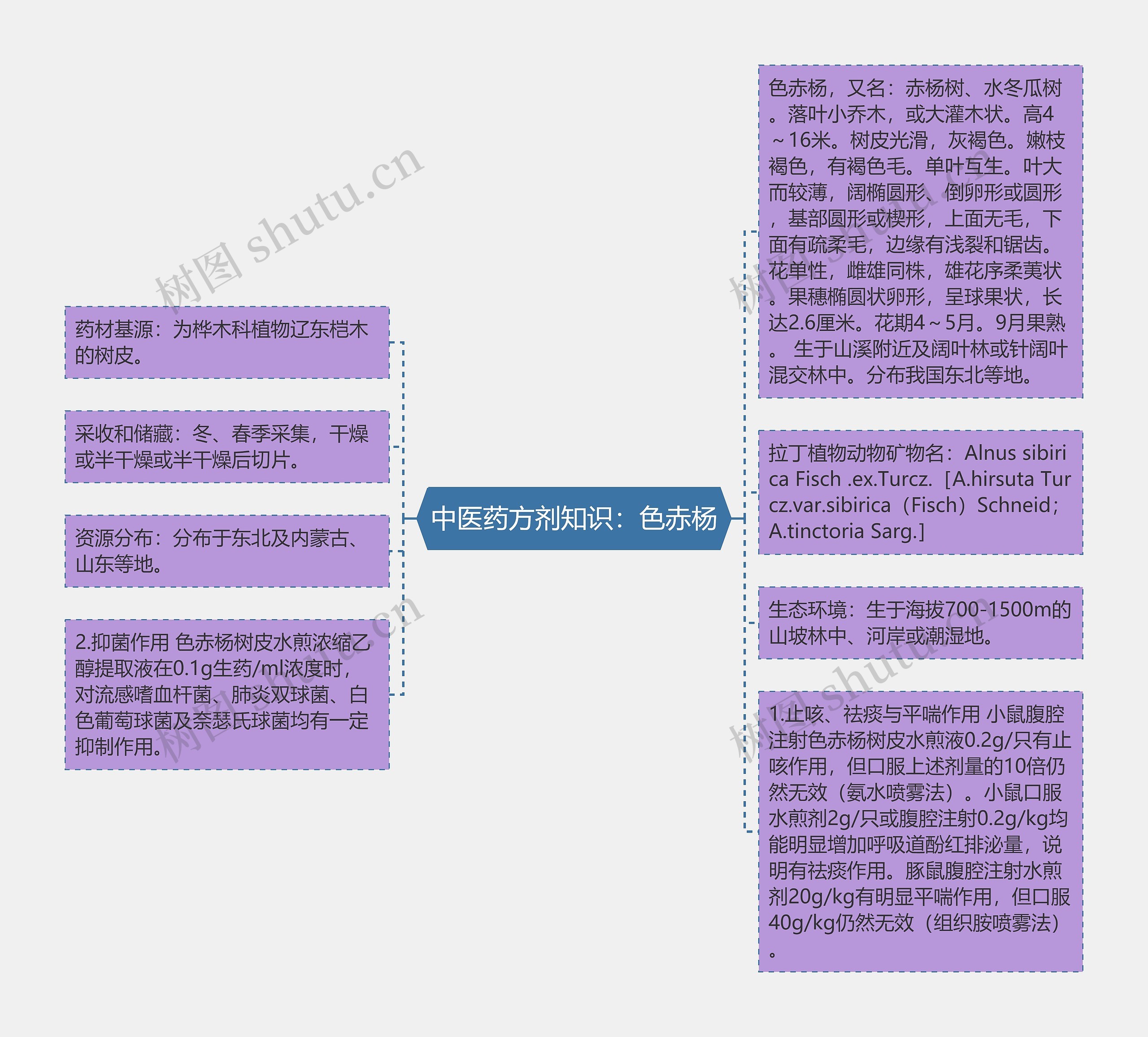 中医药方剂知识：色赤杨思维导图