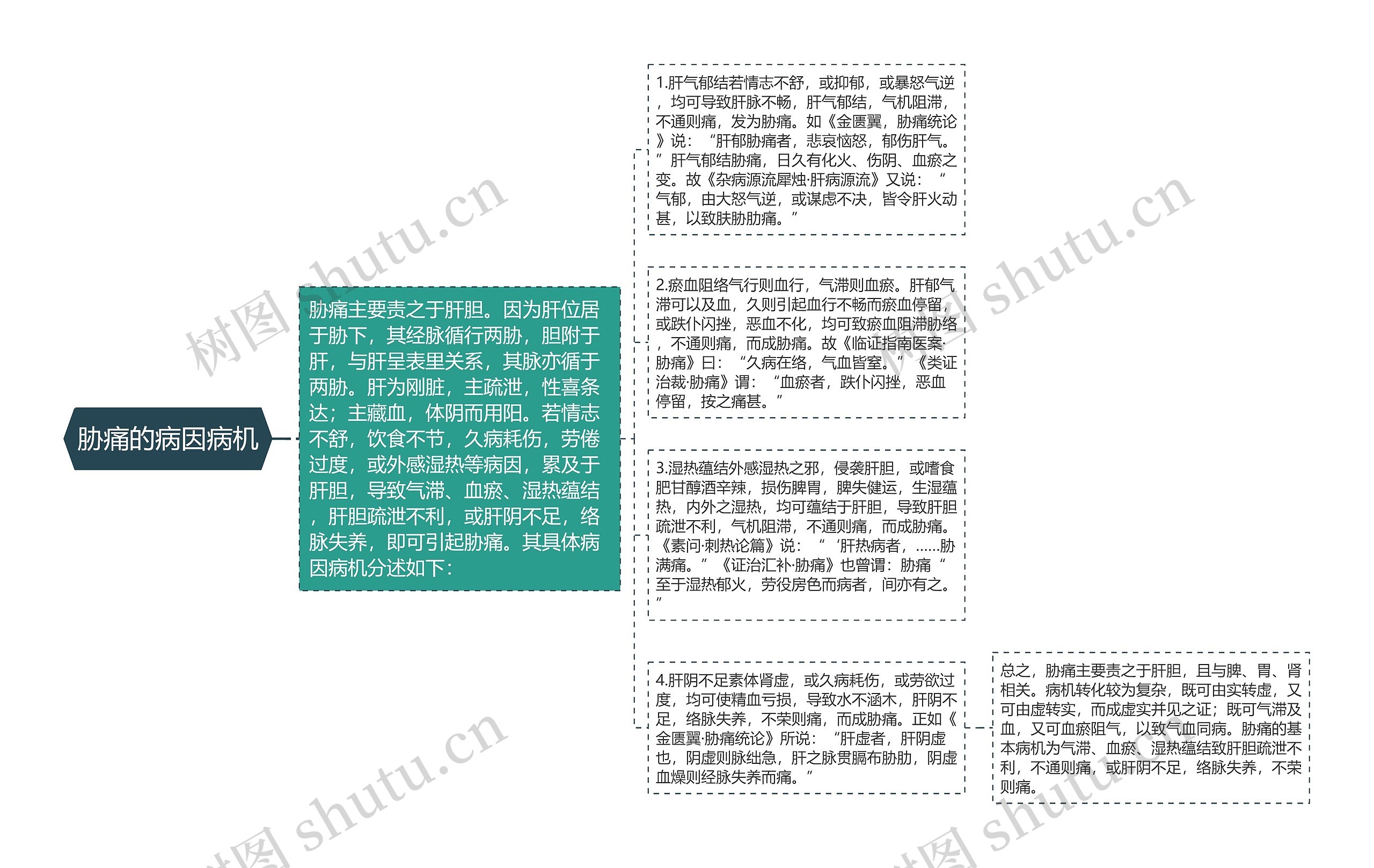 胁痛的病因病机思维导图