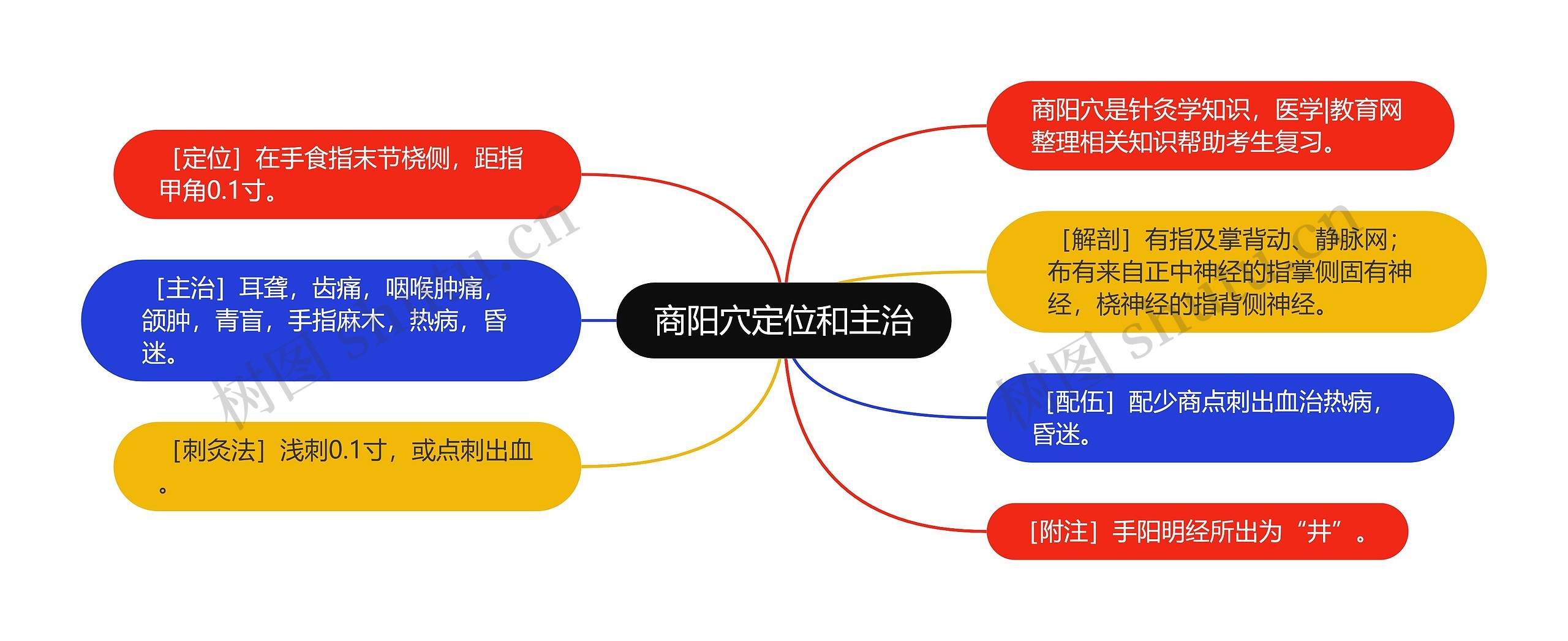 商阳穴定位和主治思维导图