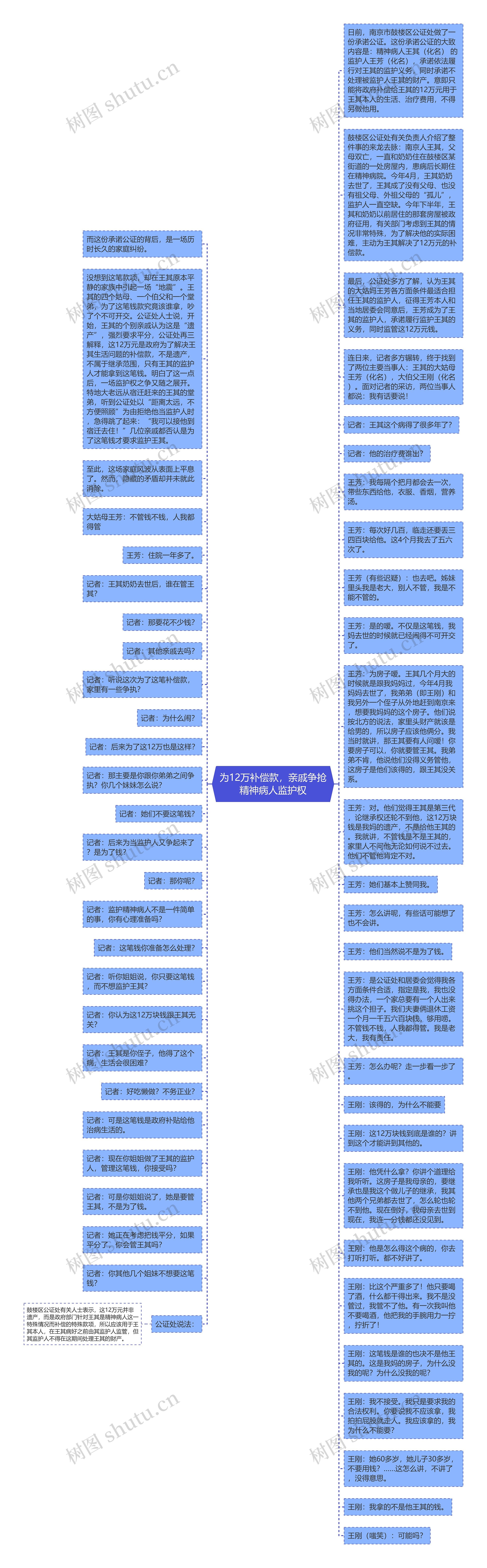 为12万补偿款，亲戚争抢精神病人监护权思维导图