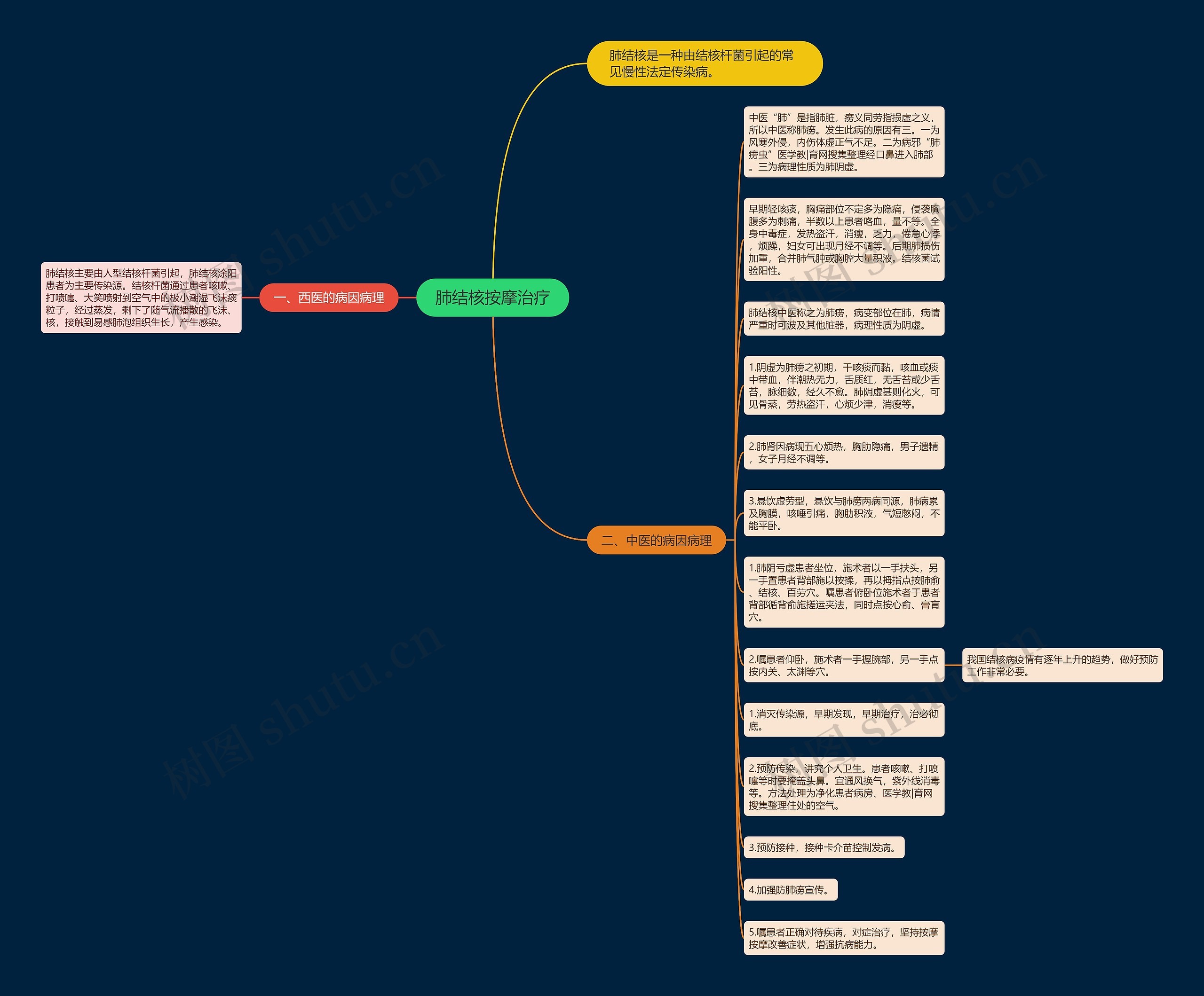 肺结核按摩治疗思维导图