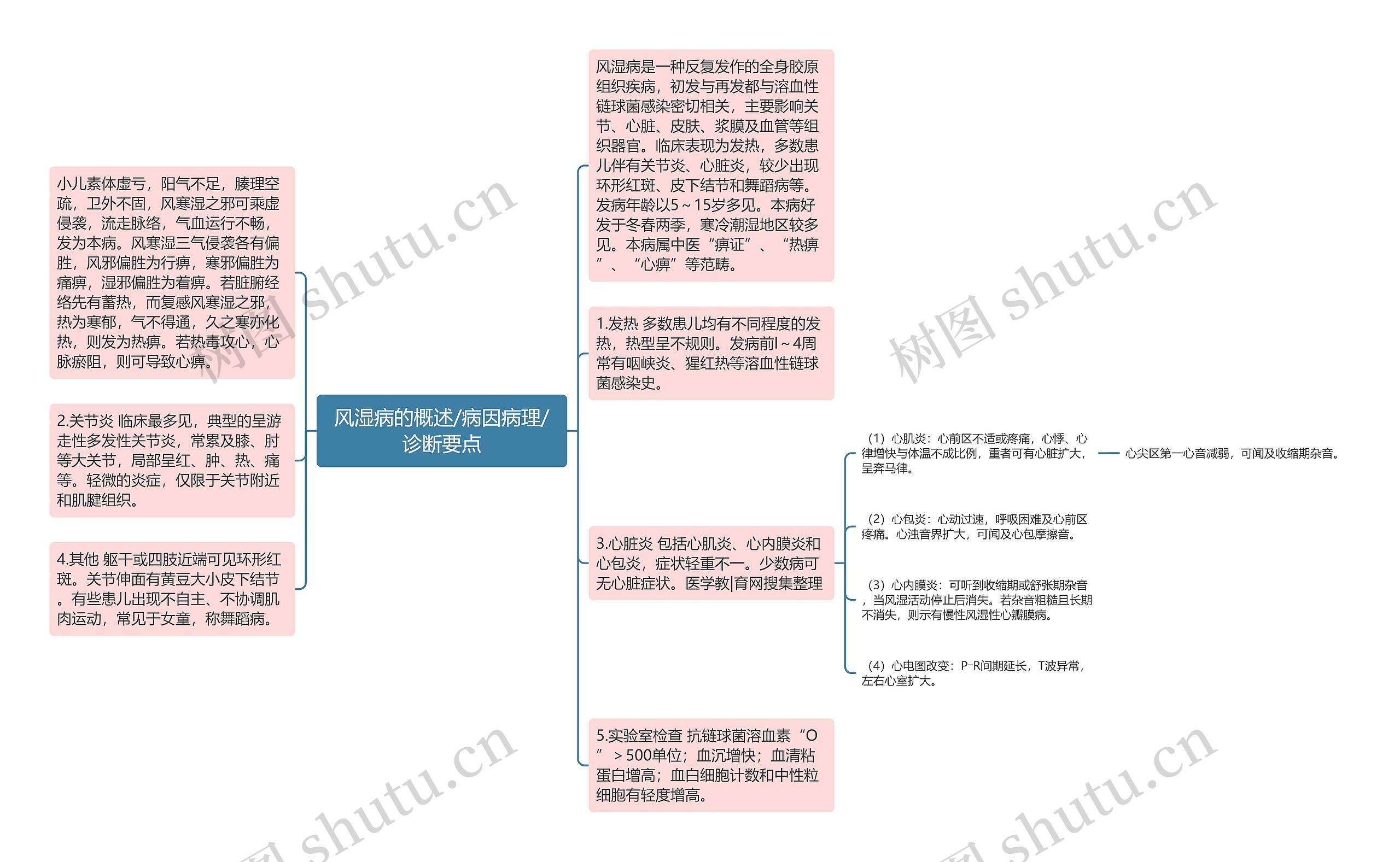 风湿病的概述/病因病理/诊断要点思维导图