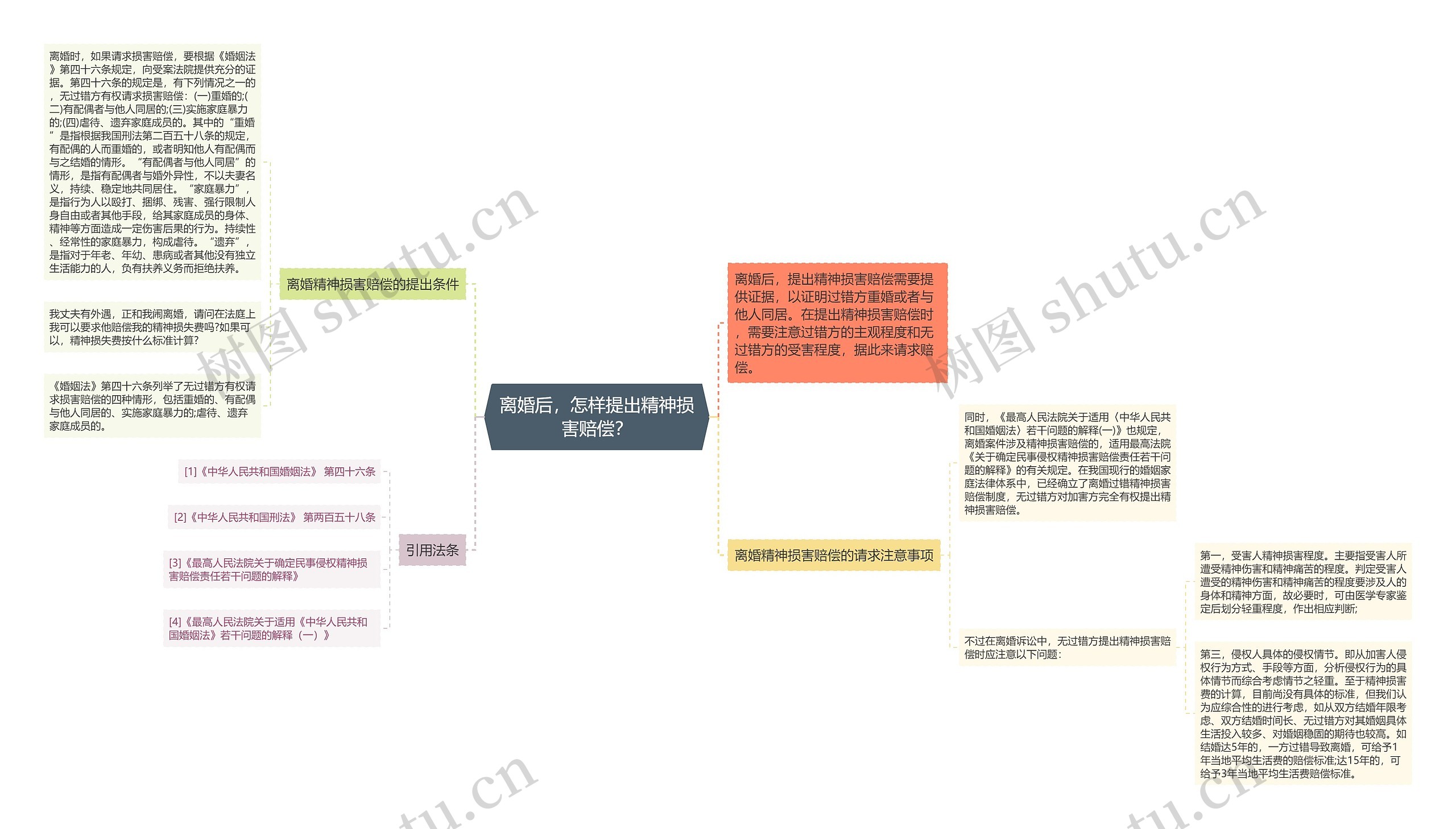 离婚后，怎样提出精神损害赔偿？思维导图