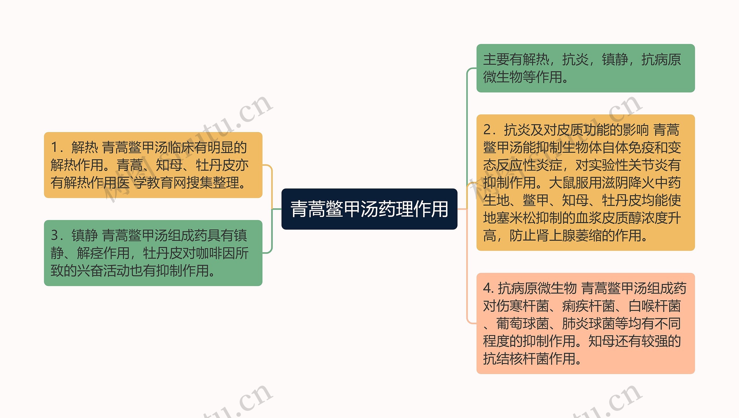 青蒿鳖甲汤药理作用思维导图