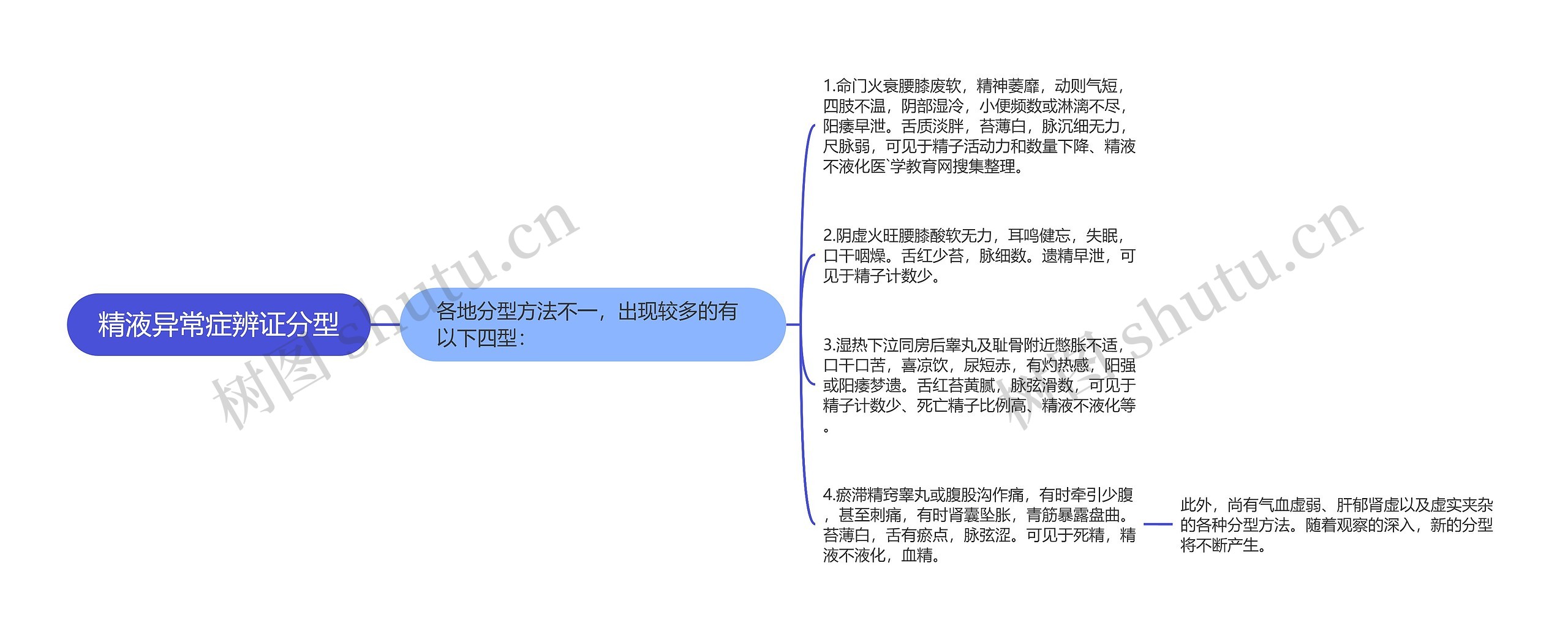 精液异常症辨证分型思维导图