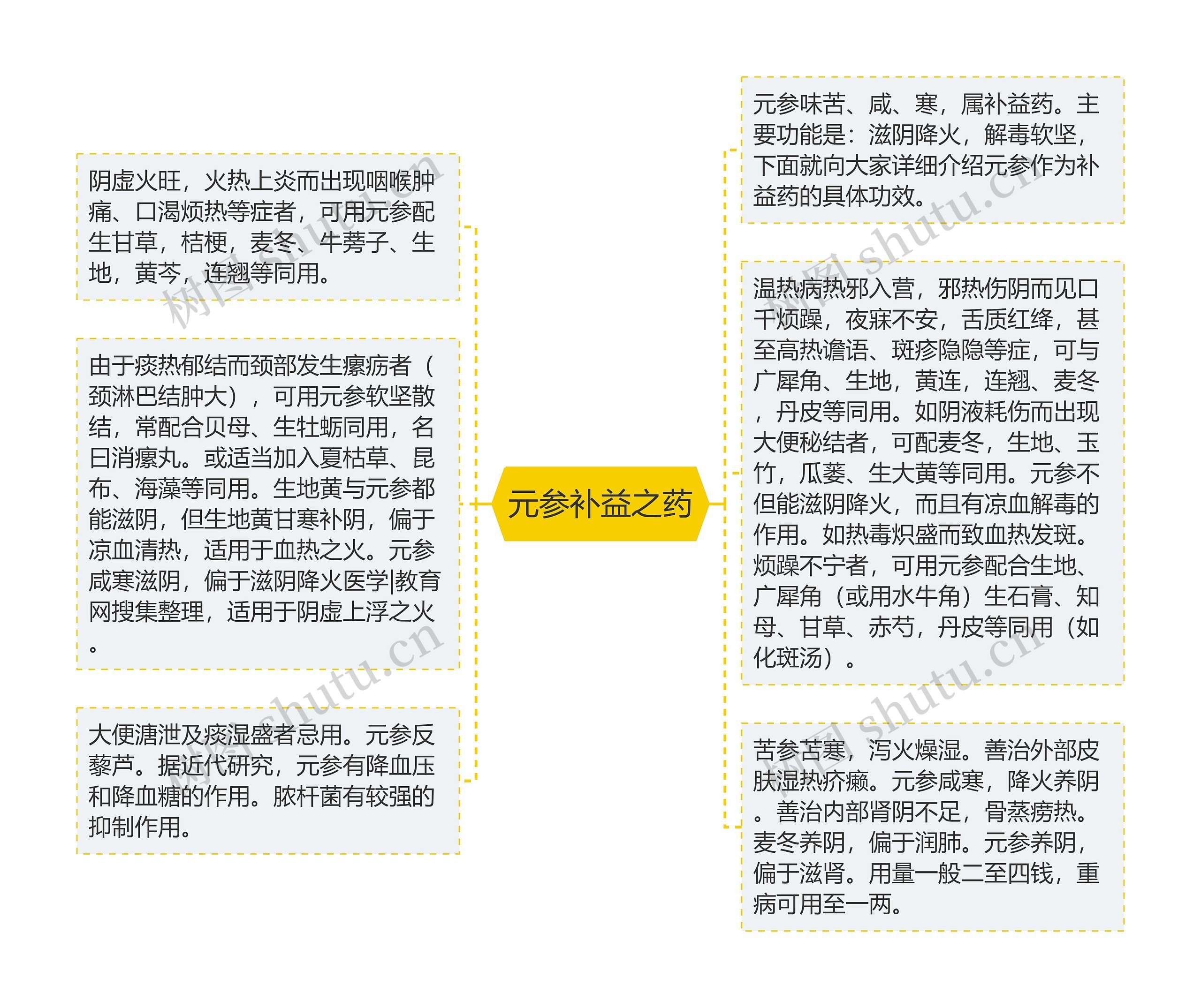 元参补益之药思维导图