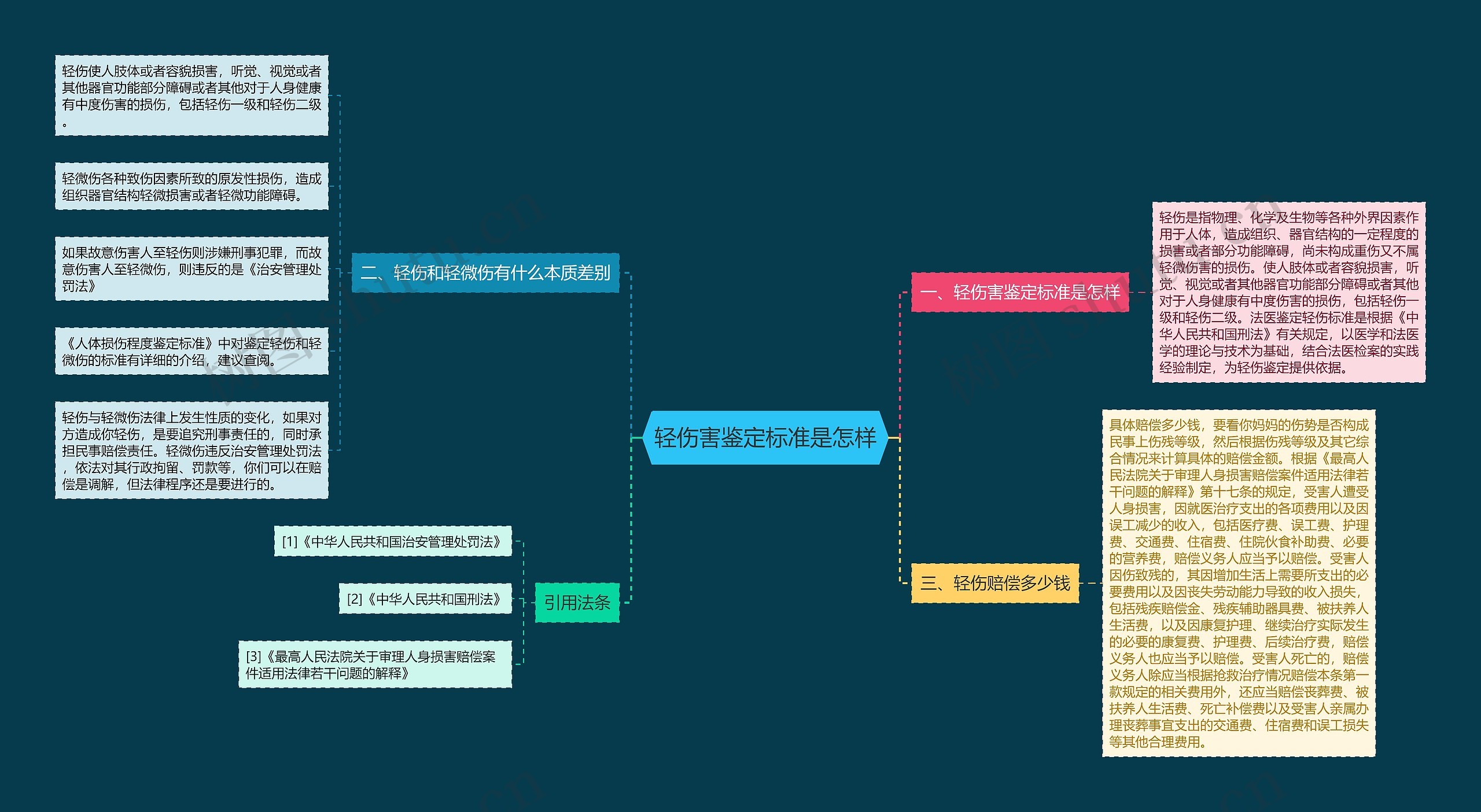 轻伤害鉴定标准是怎样思维导图