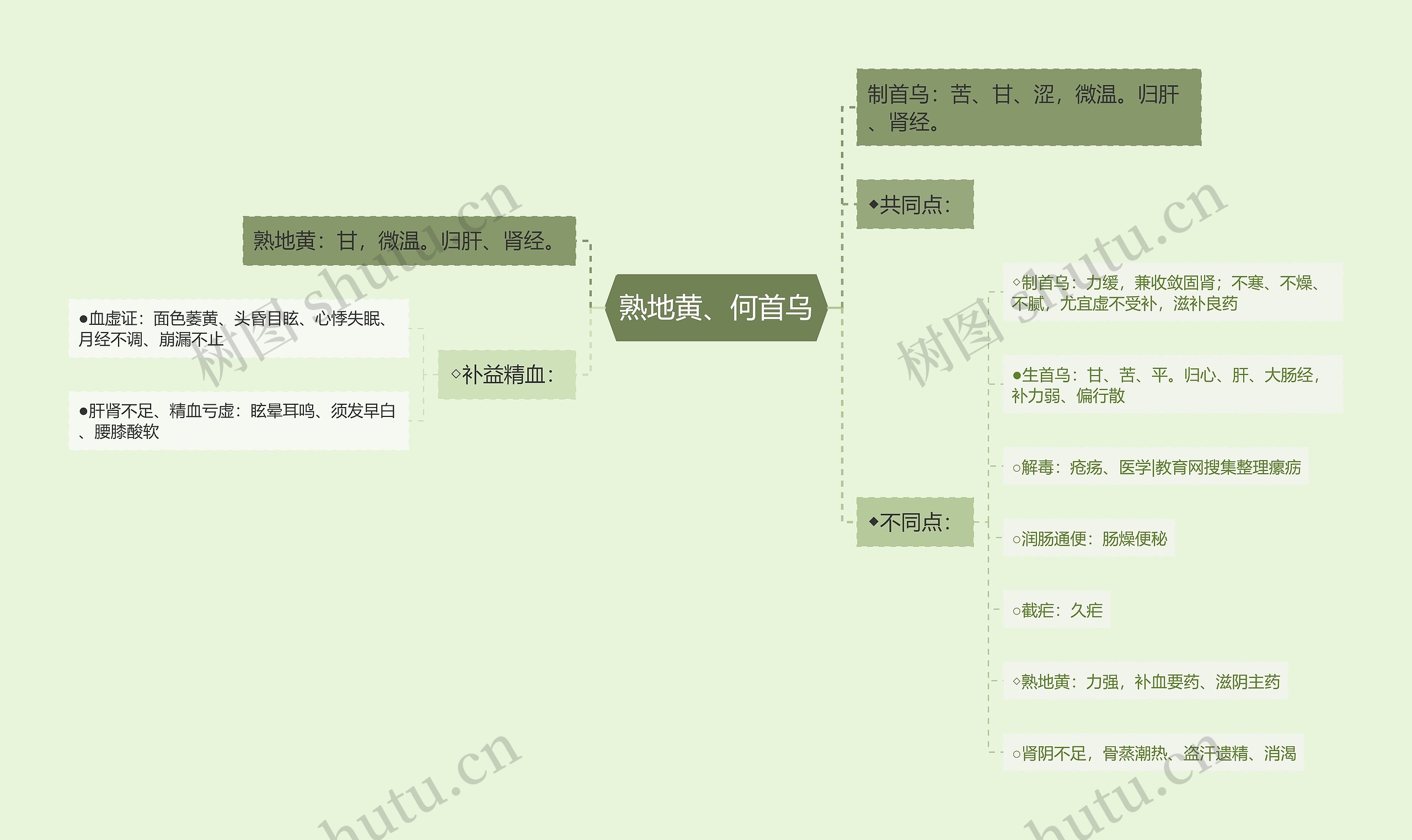 熟地黄、何首乌