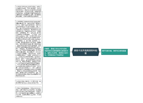 债务不还并逃离债务纠纷案