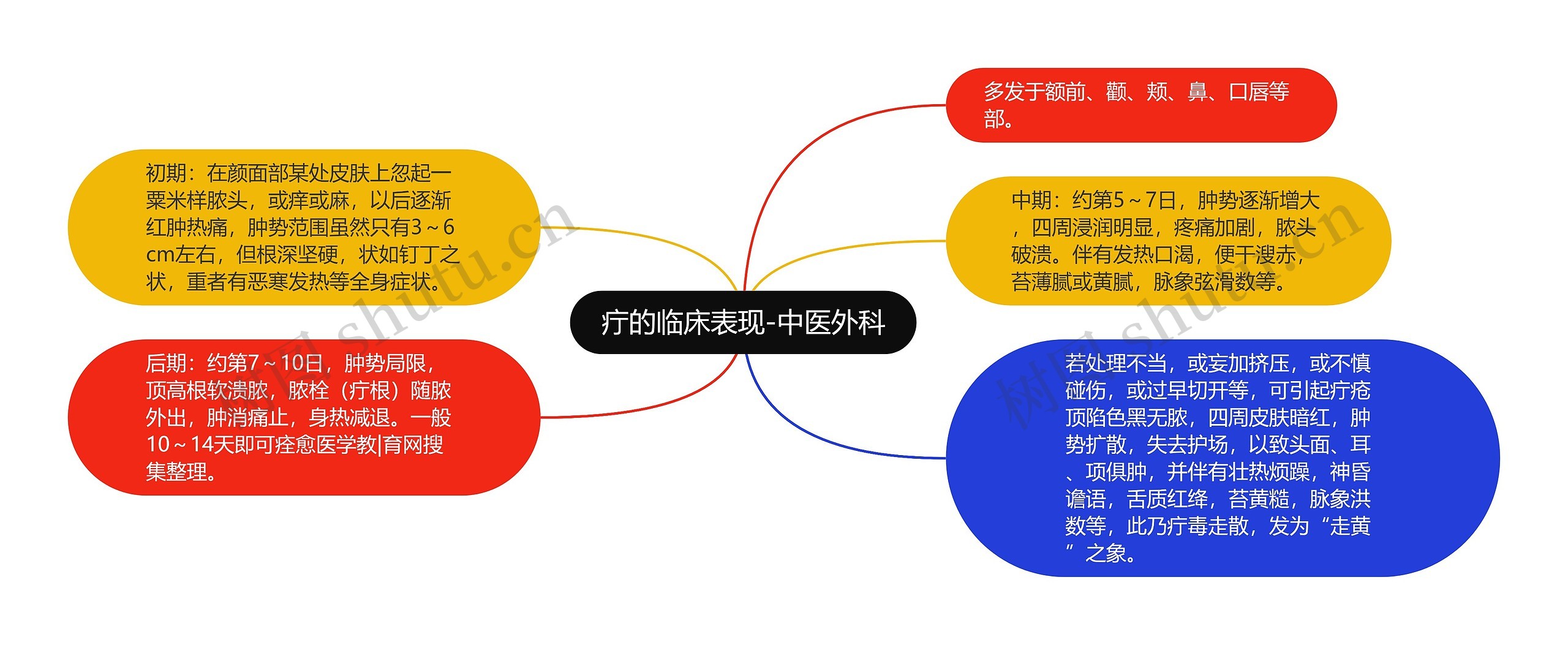 疔的临床表现-中医外科思维导图