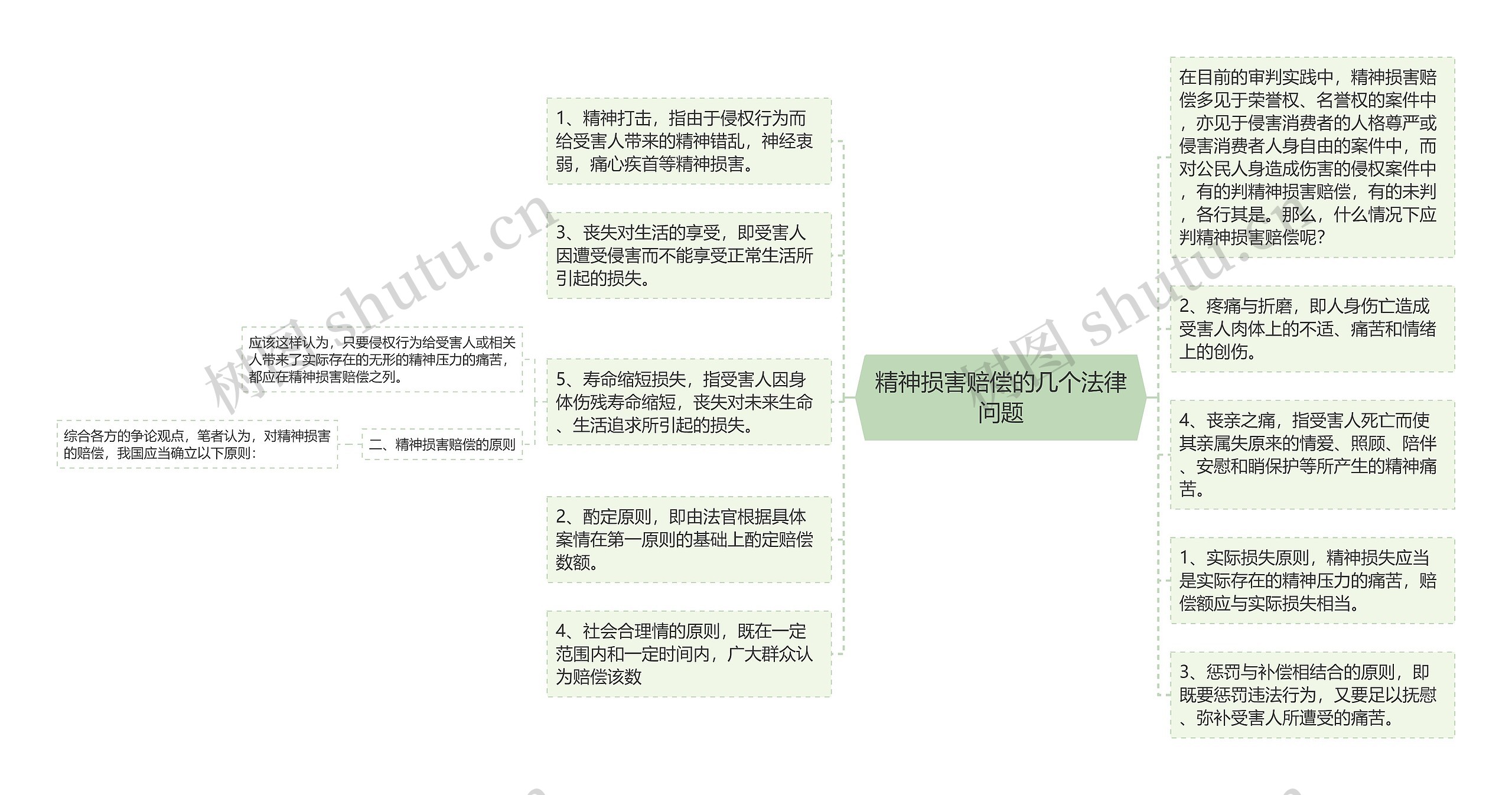 精神损害赔偿的几个法律问题思维导图