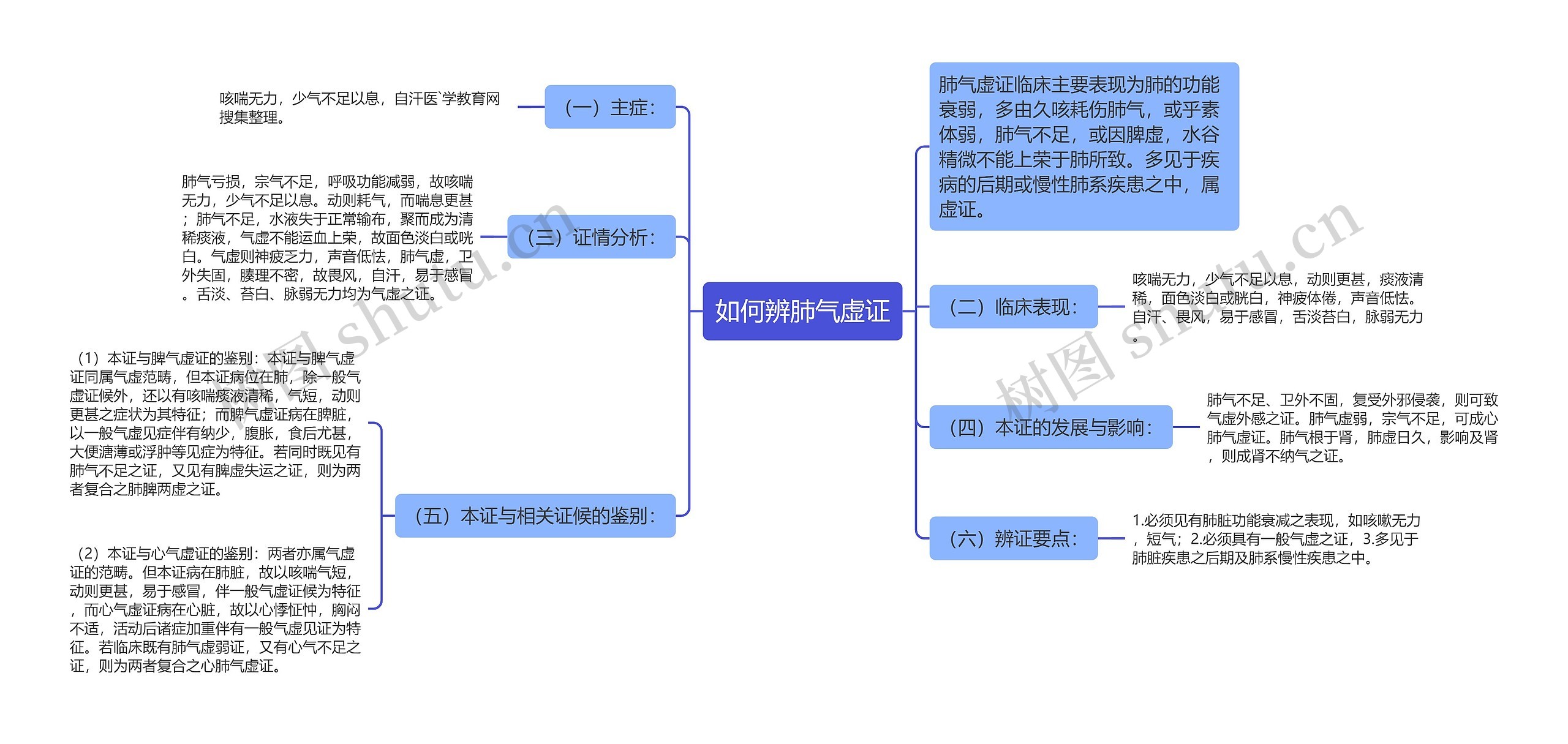 如何辨肺气虚证思维导图