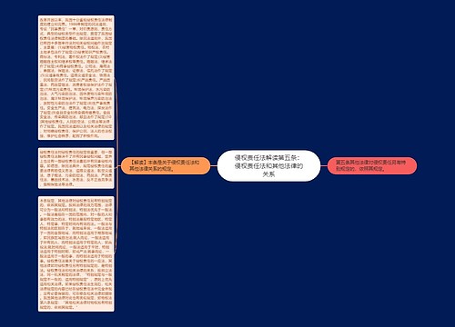 侵权责任法解读第五条：侵权责任法和其他法律的关系