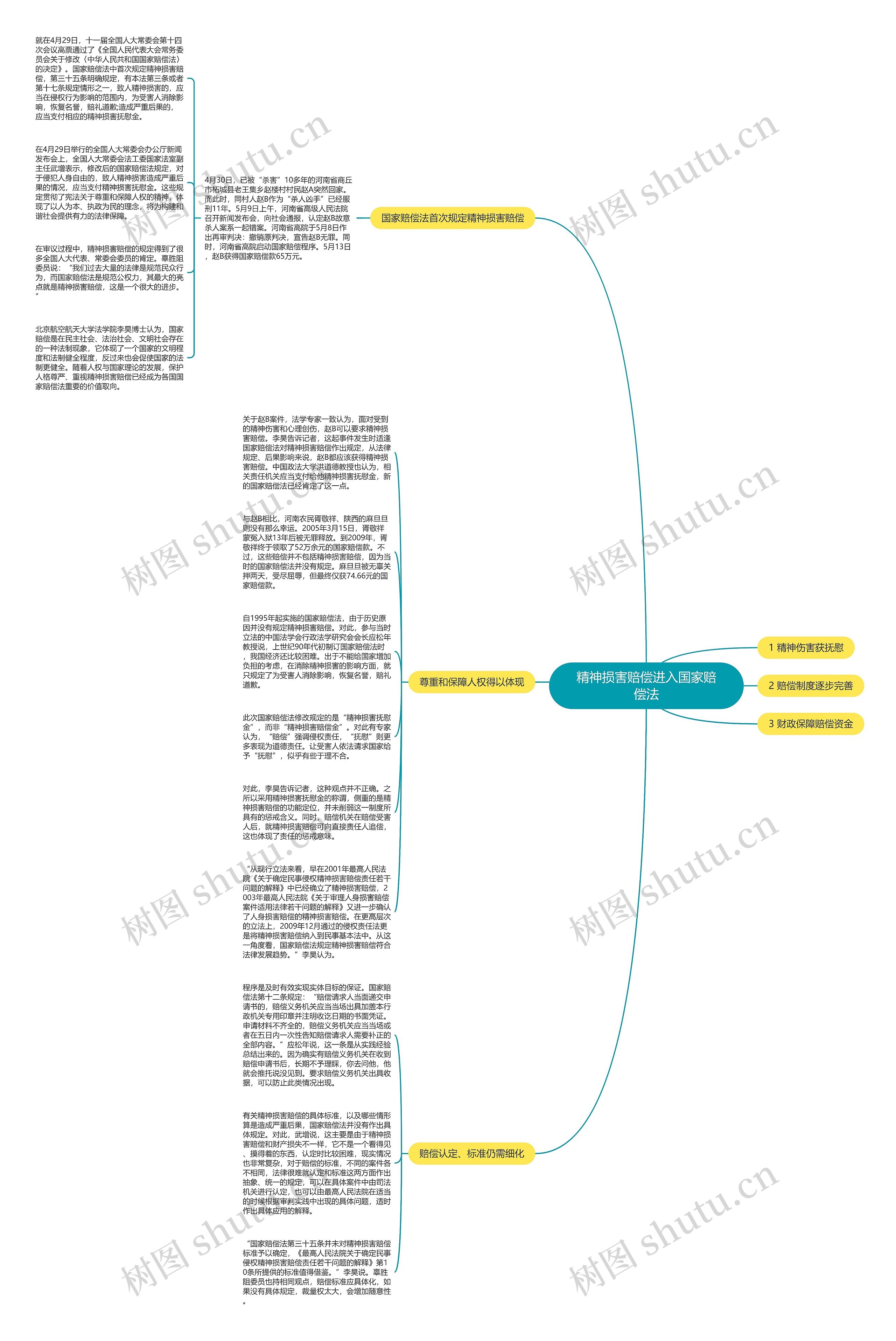 精神损害赔偿进入国家赔偿法思维导图