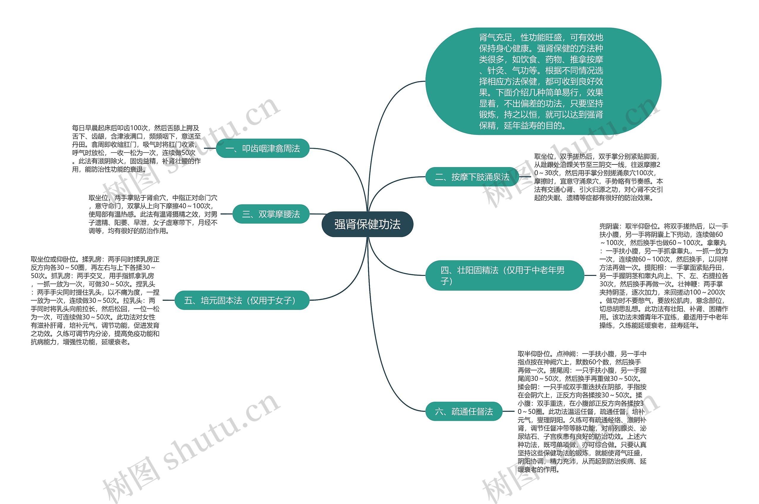 强肾保健功法思维导图