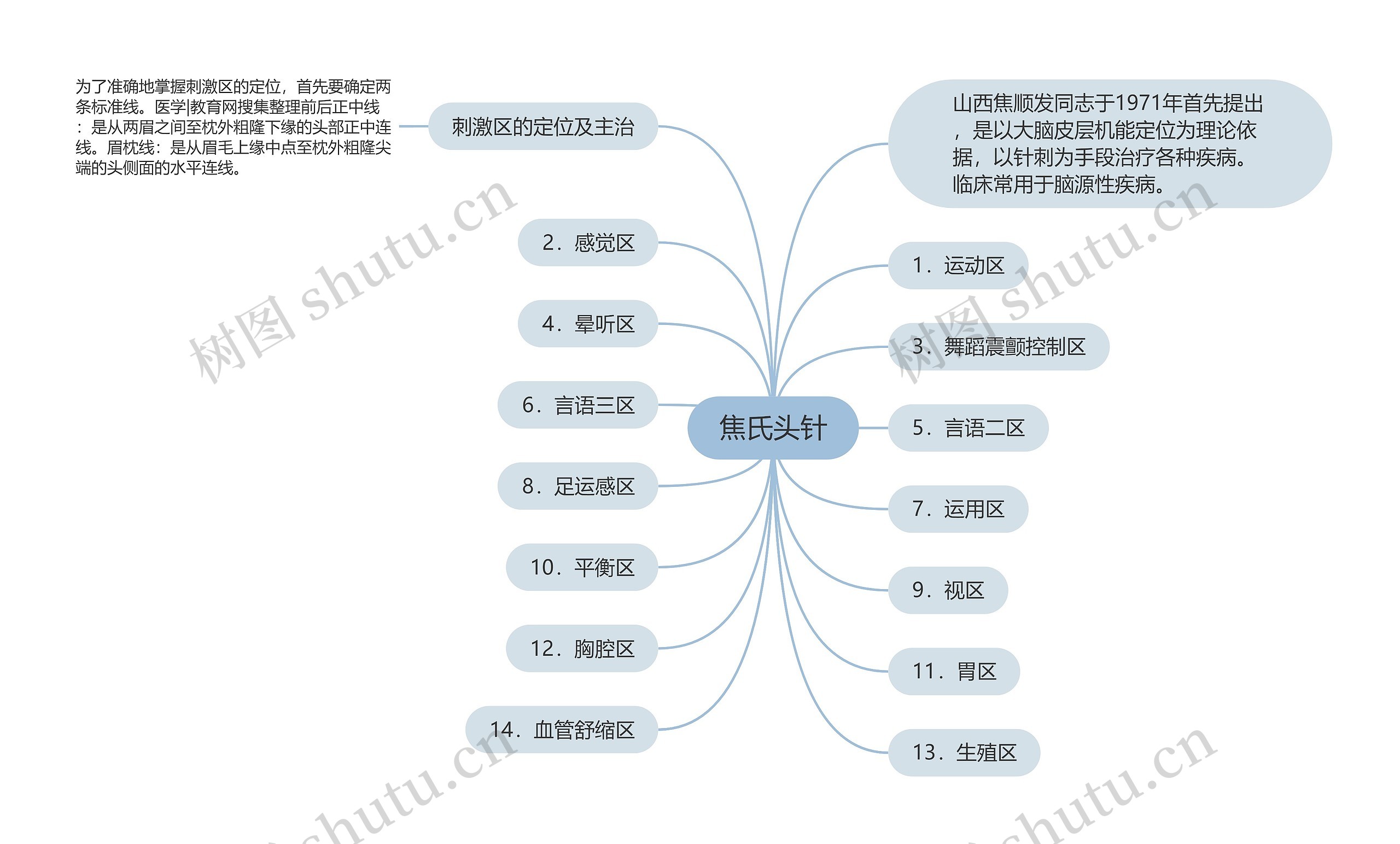 焦氏头针思维导图