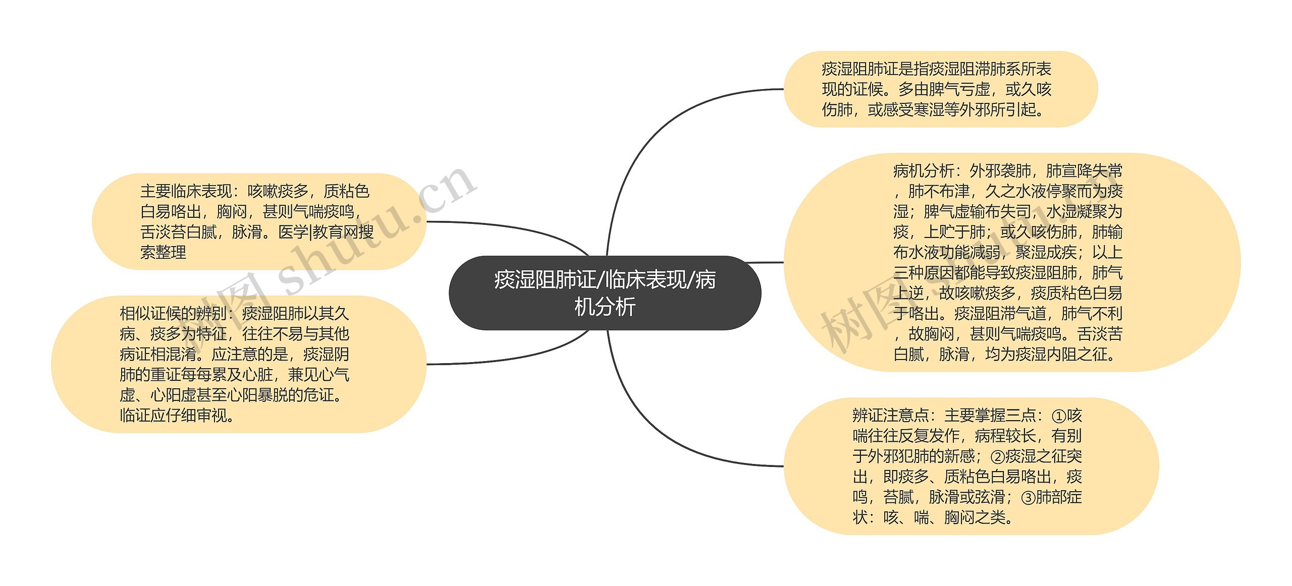 痰湿阻肺证/临床表现/病机分析思维导图