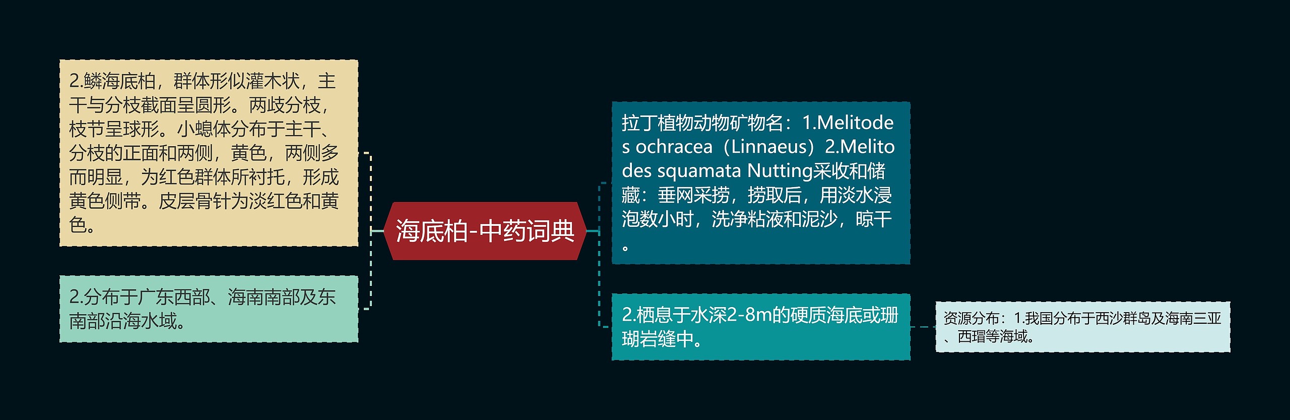 海底柏-中药词典思维导图