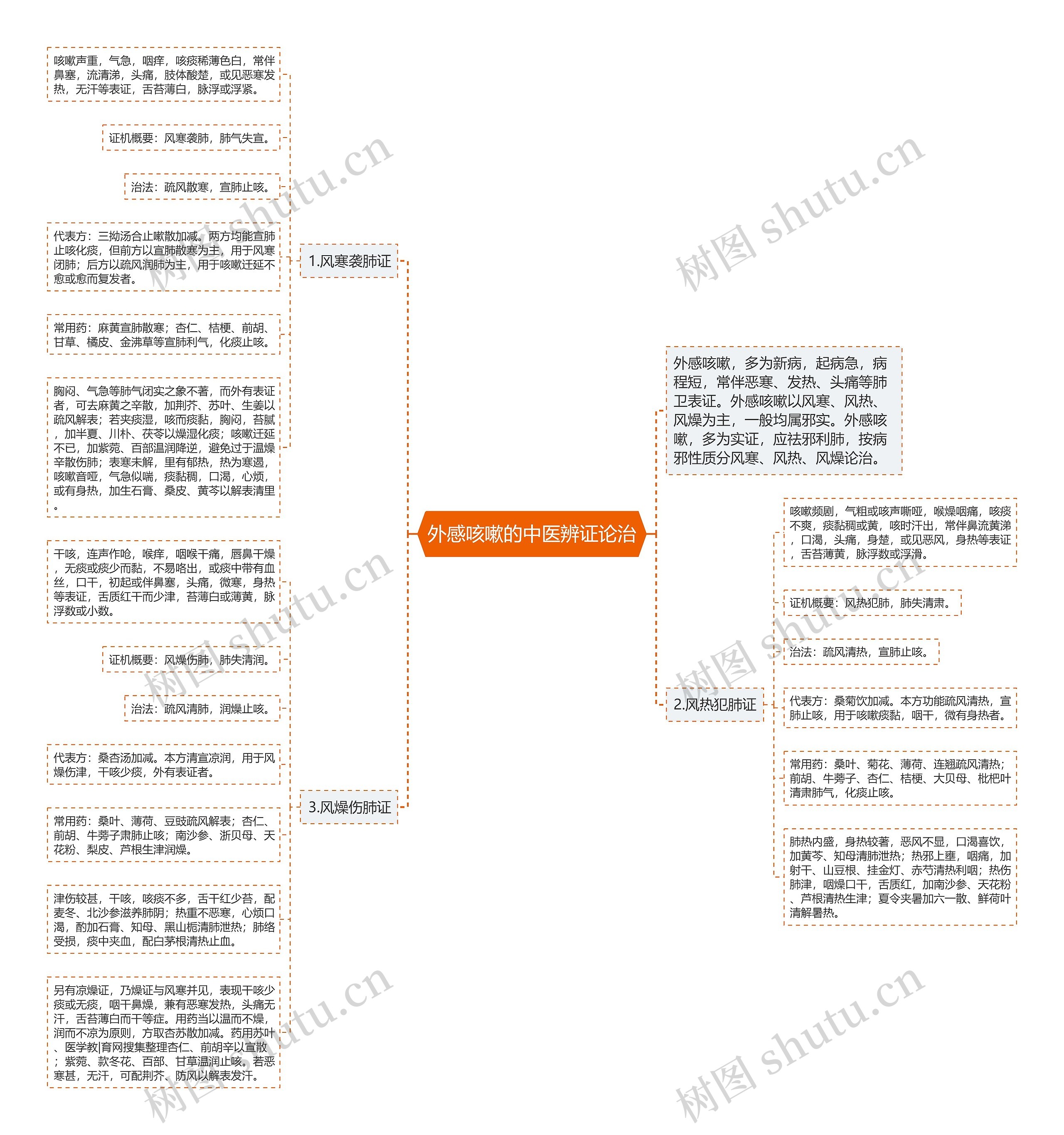 外感咳嗽的中医辨证论治思维导图