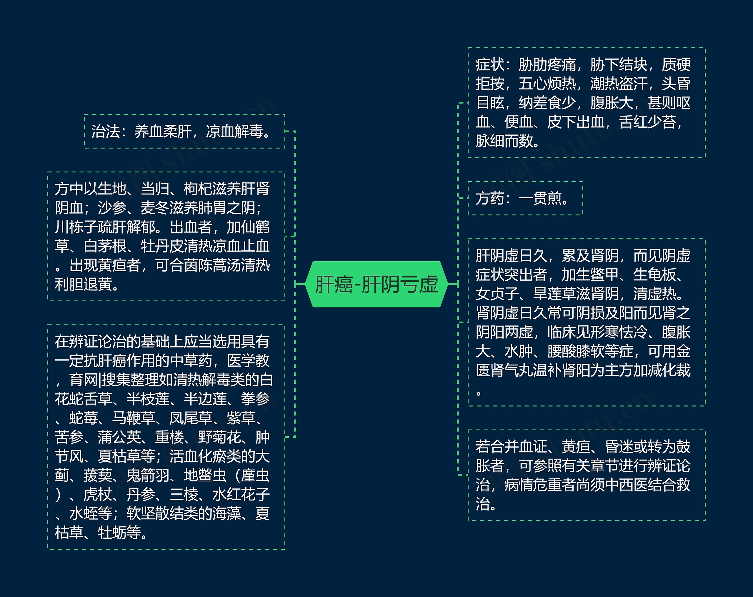 肝癌-肝阴亏虚思维导图