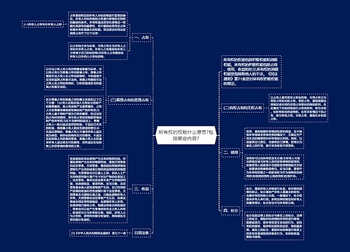 所有权的权能什么意思?包括哪些内容?