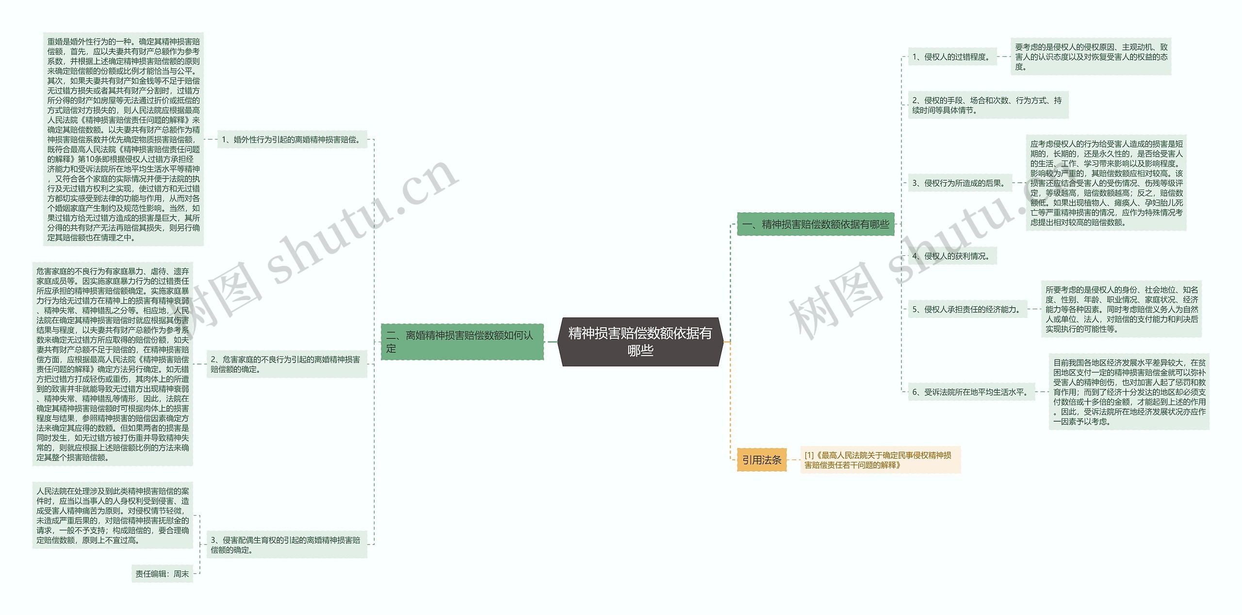 精神损害赔偿数额依据有哪些思维导图