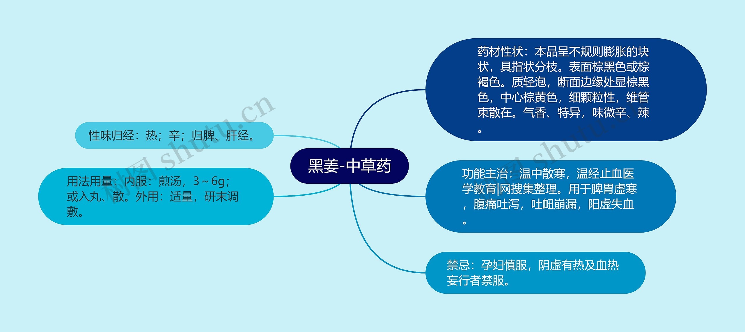 黑姜-中草药思维导图