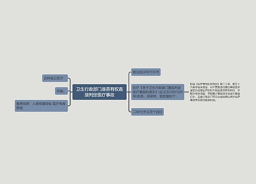 卫生行政部门是否有权直接判定医疗事故