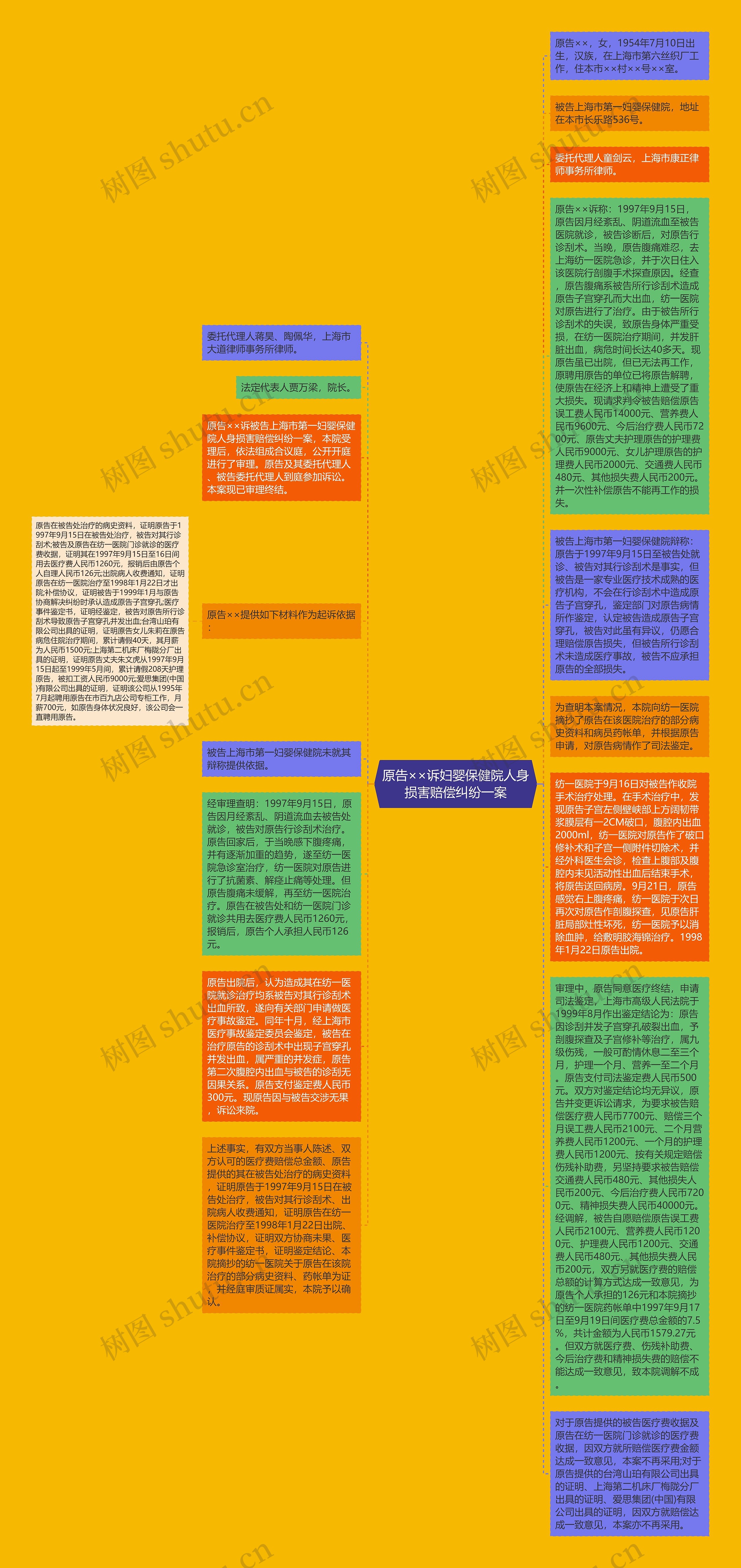 原告××诉妇婴保健院人身损害赔偿纠纷一案思维导图