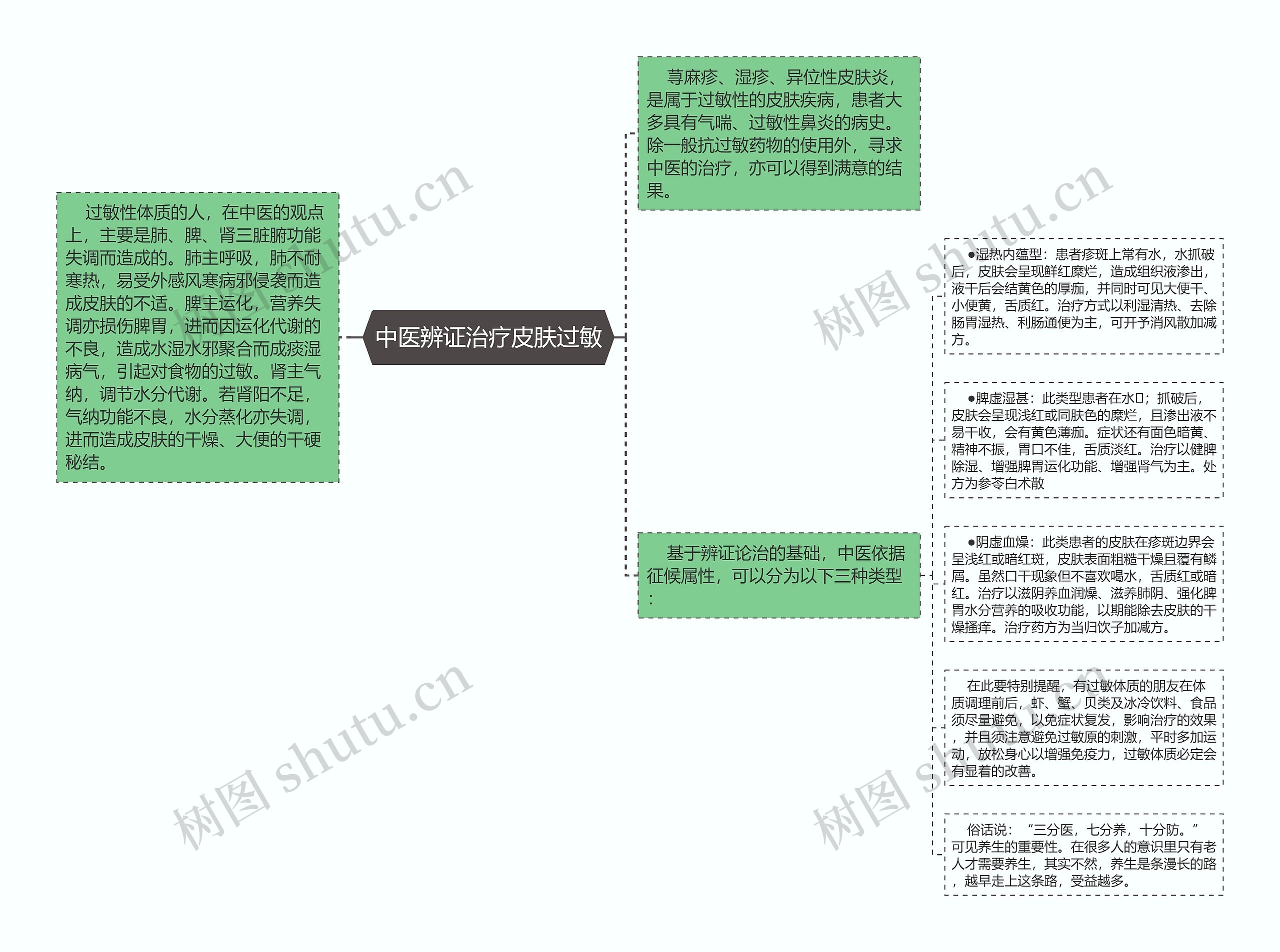 中医辨证治疗皮肤过敏思维导图