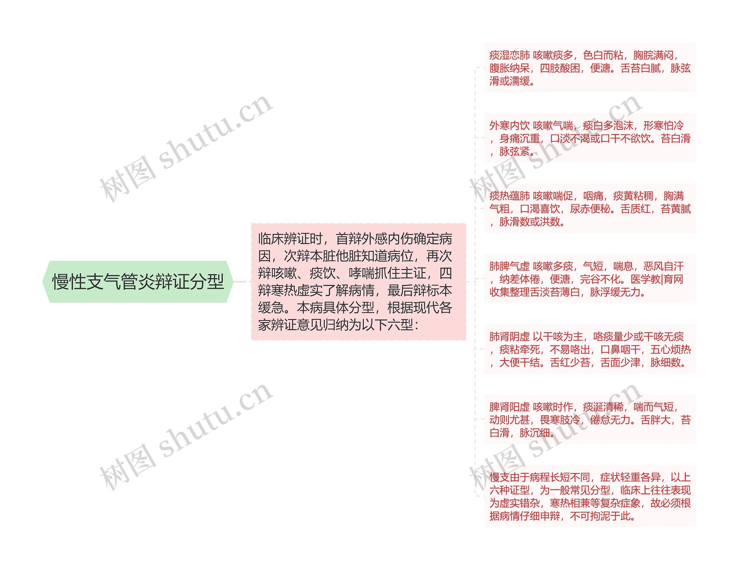 慢性支气管炎辩证分型思维导图