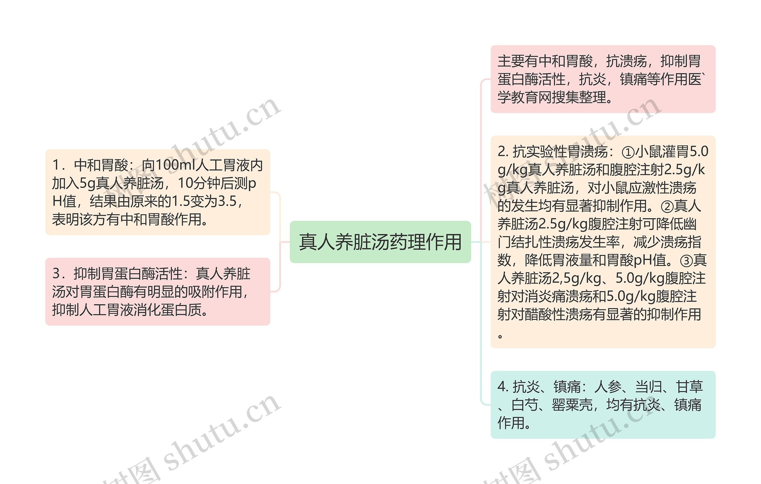 真人养脏汤药理作用思维导图