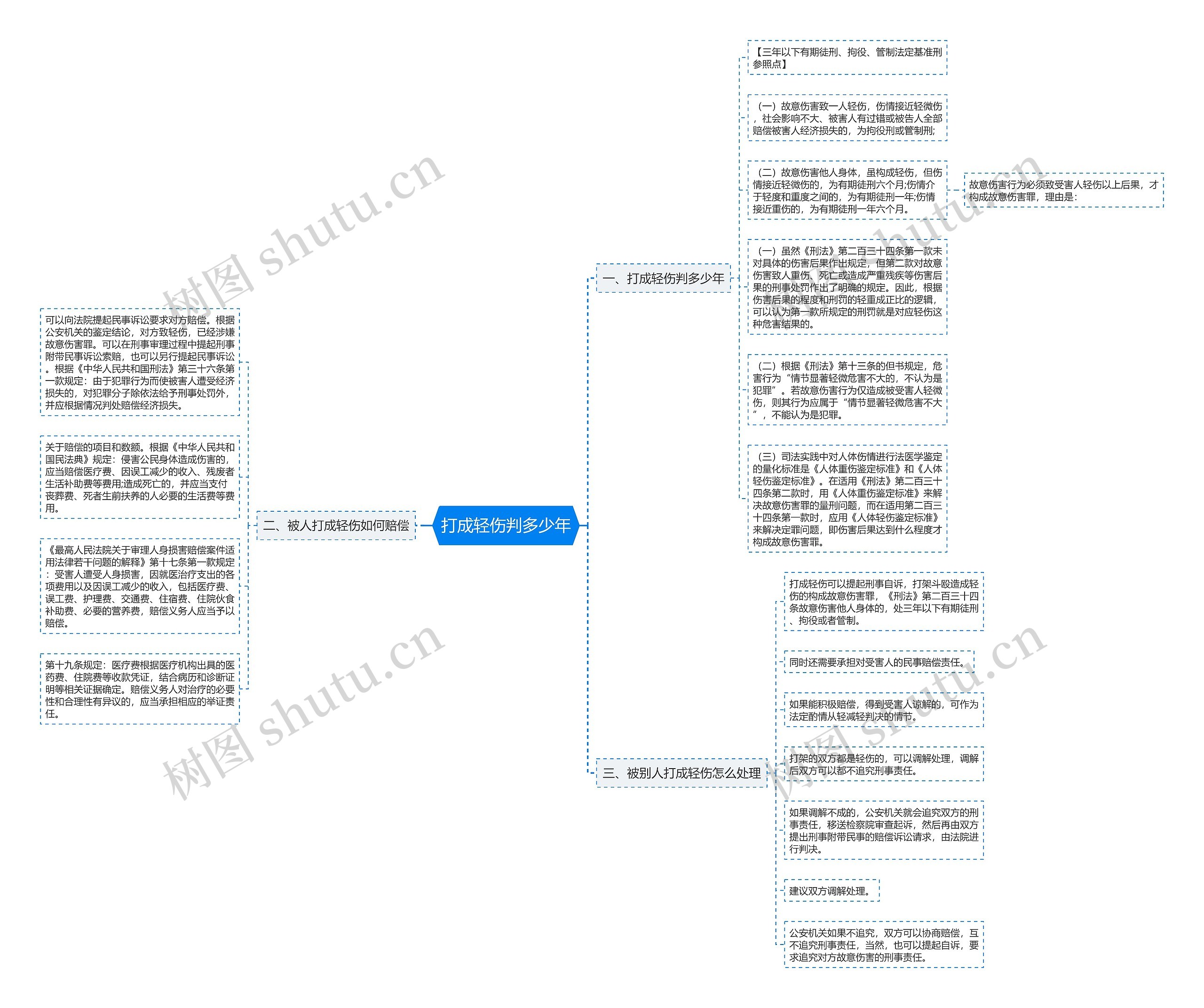 打成轻伤判多少年思维导图