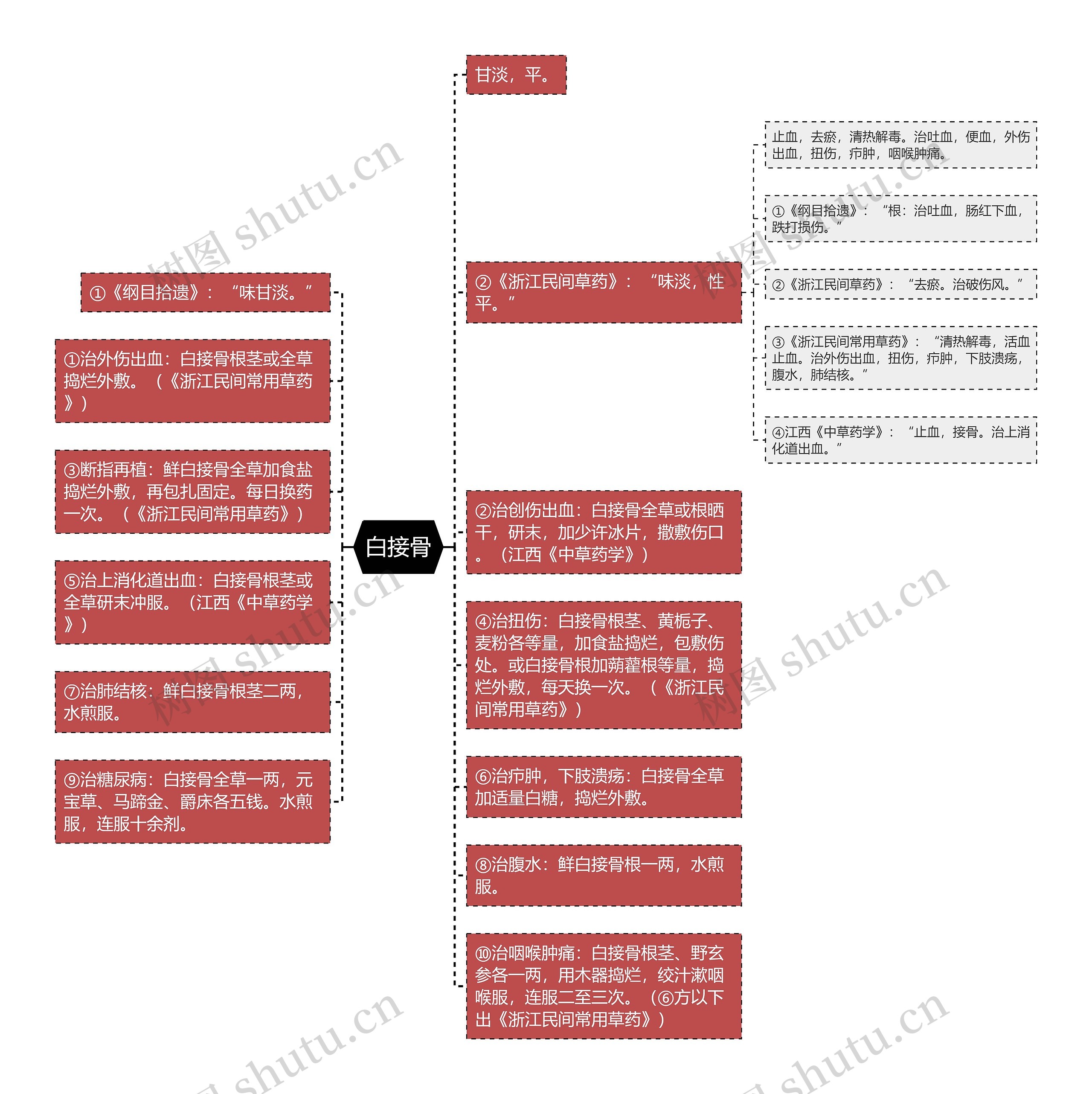 白接骨思维导图