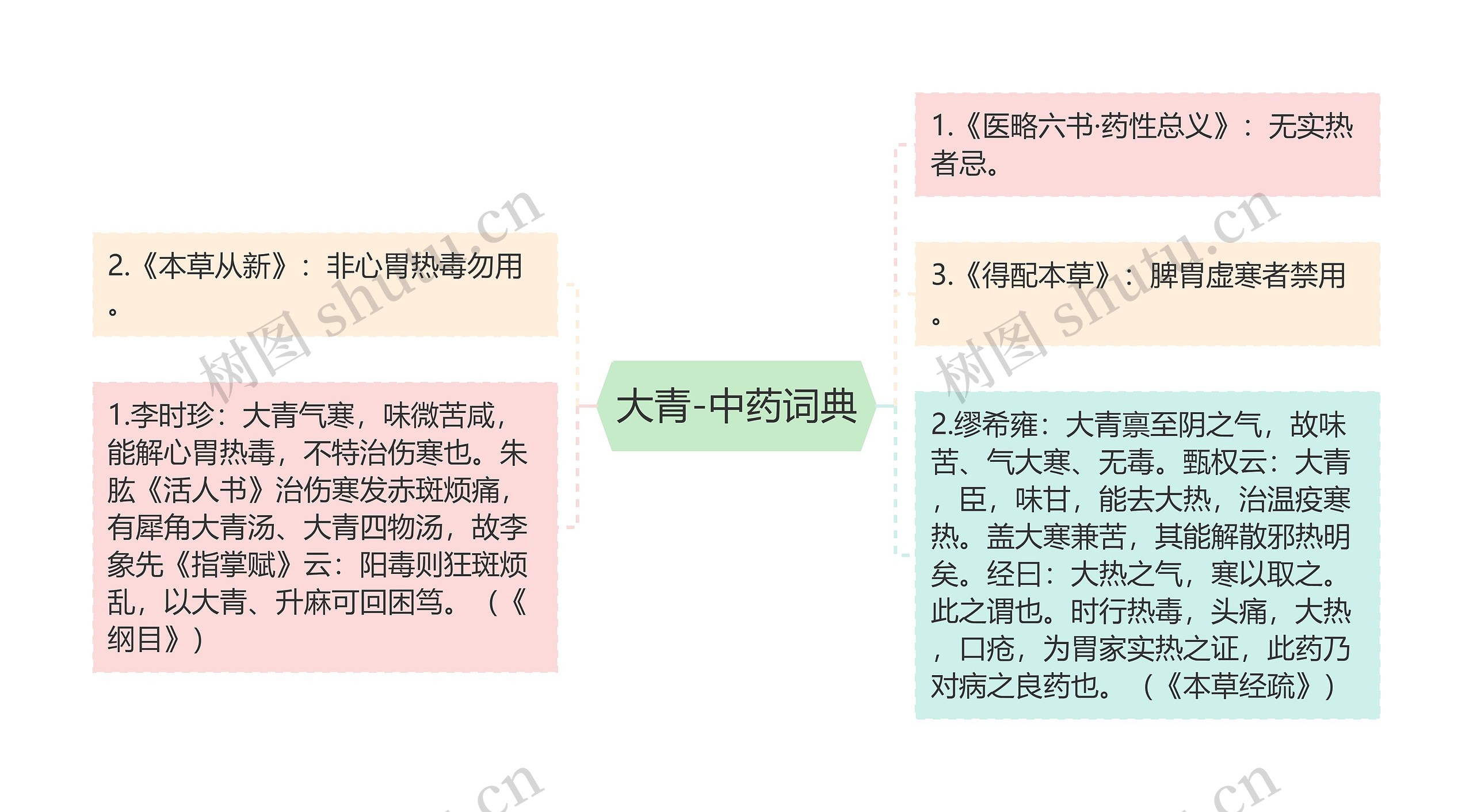 大青-中药词典思维导图