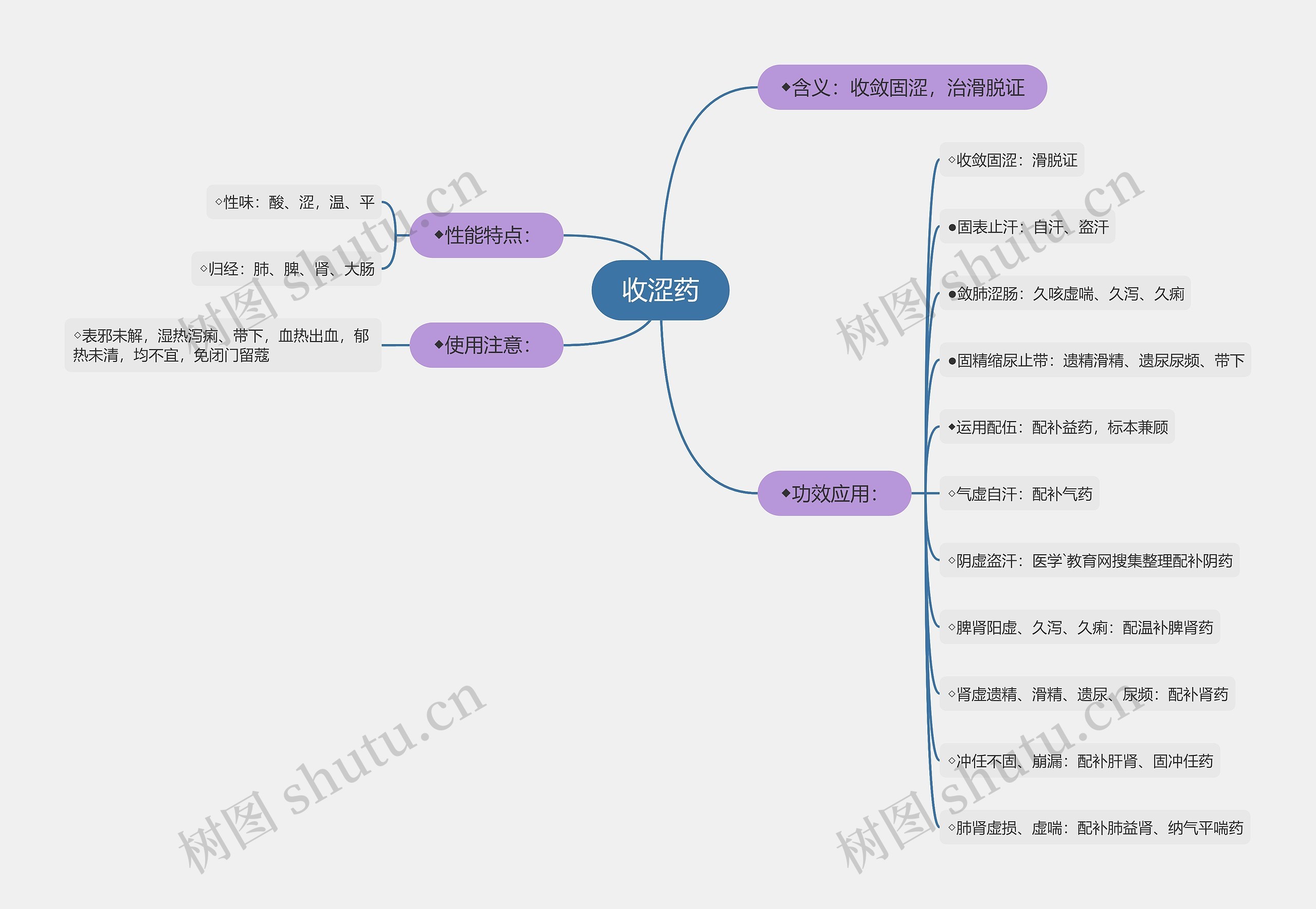 收涩药思维导图