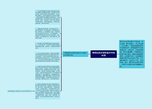 律师在医疗侵权案件中的作用