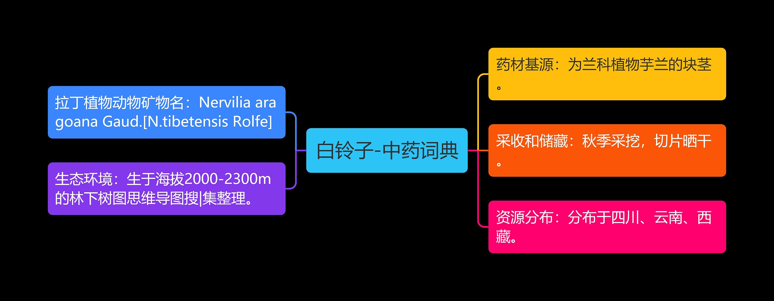 白铃子-中药词典思维导图