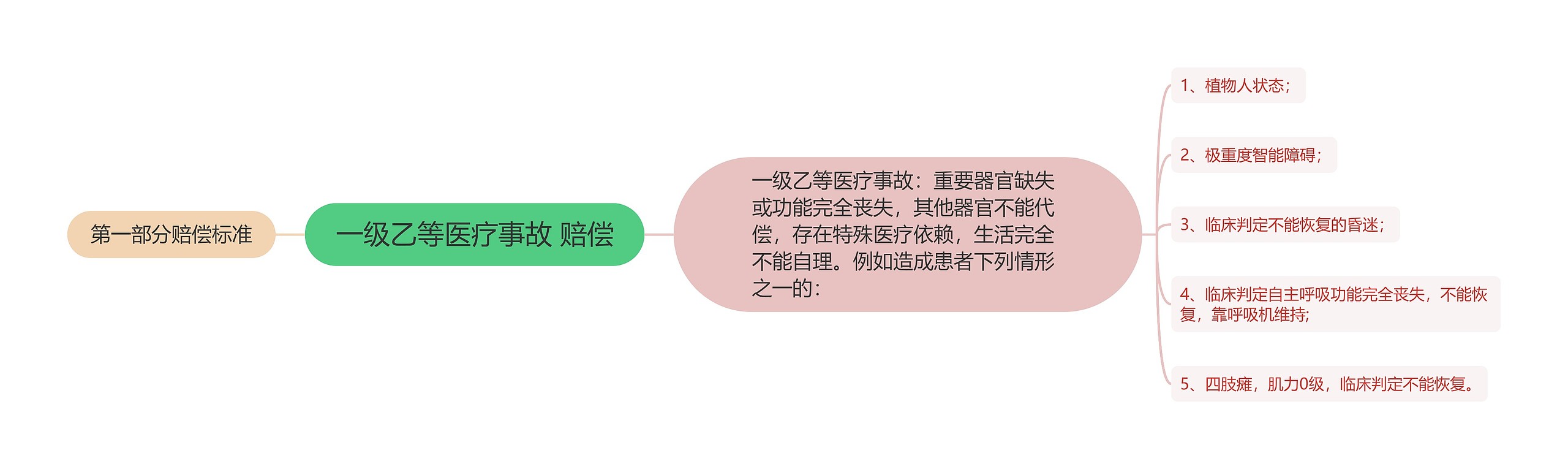 一级乙等医疗事故 赔偿思维导图