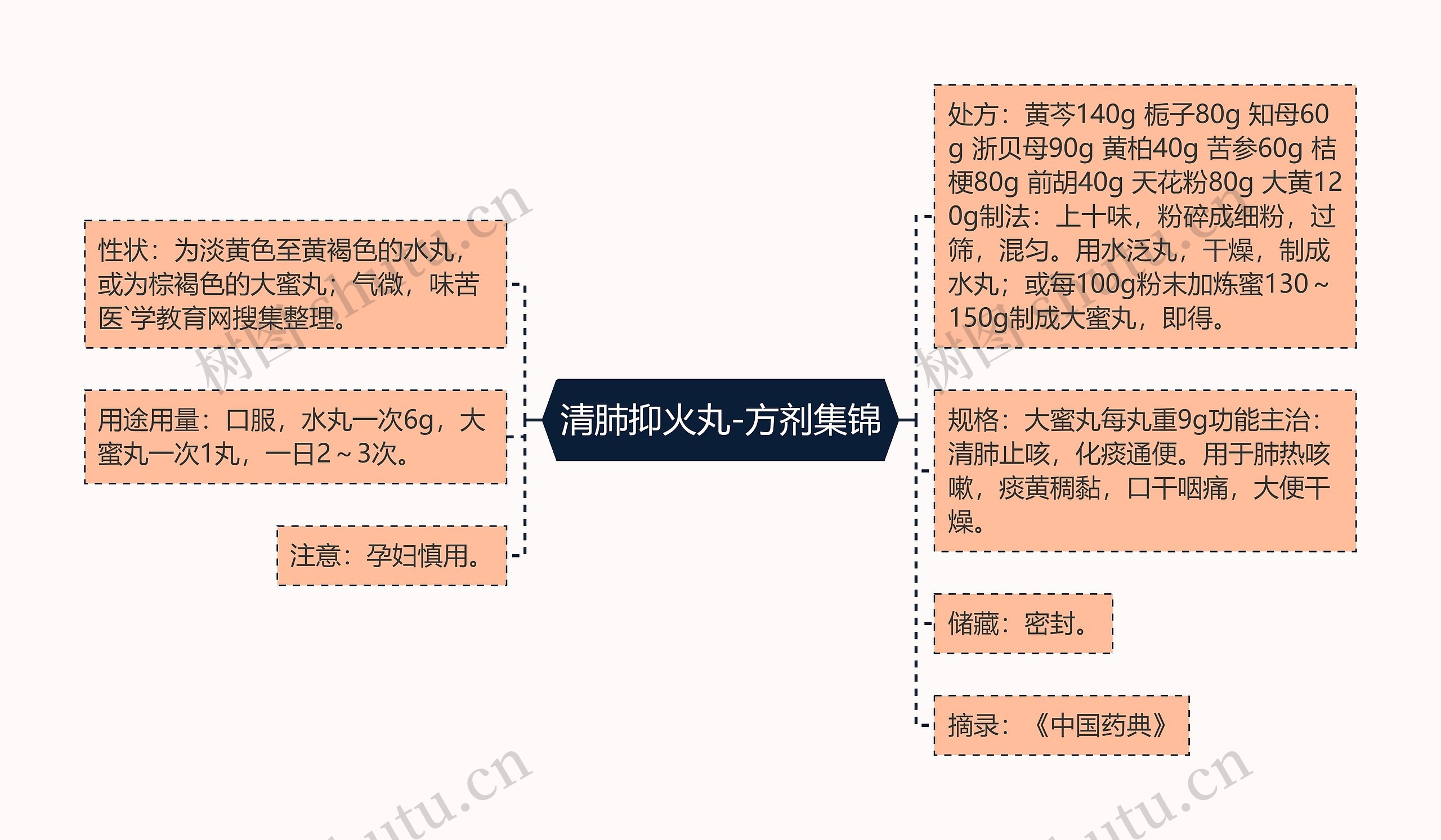 清肺抑火丸-方剂集锦思维导图