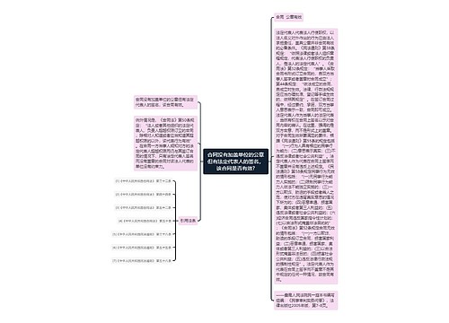 合同没有加盖单位的公章但有法定代表人的签名，该合同是否有效?