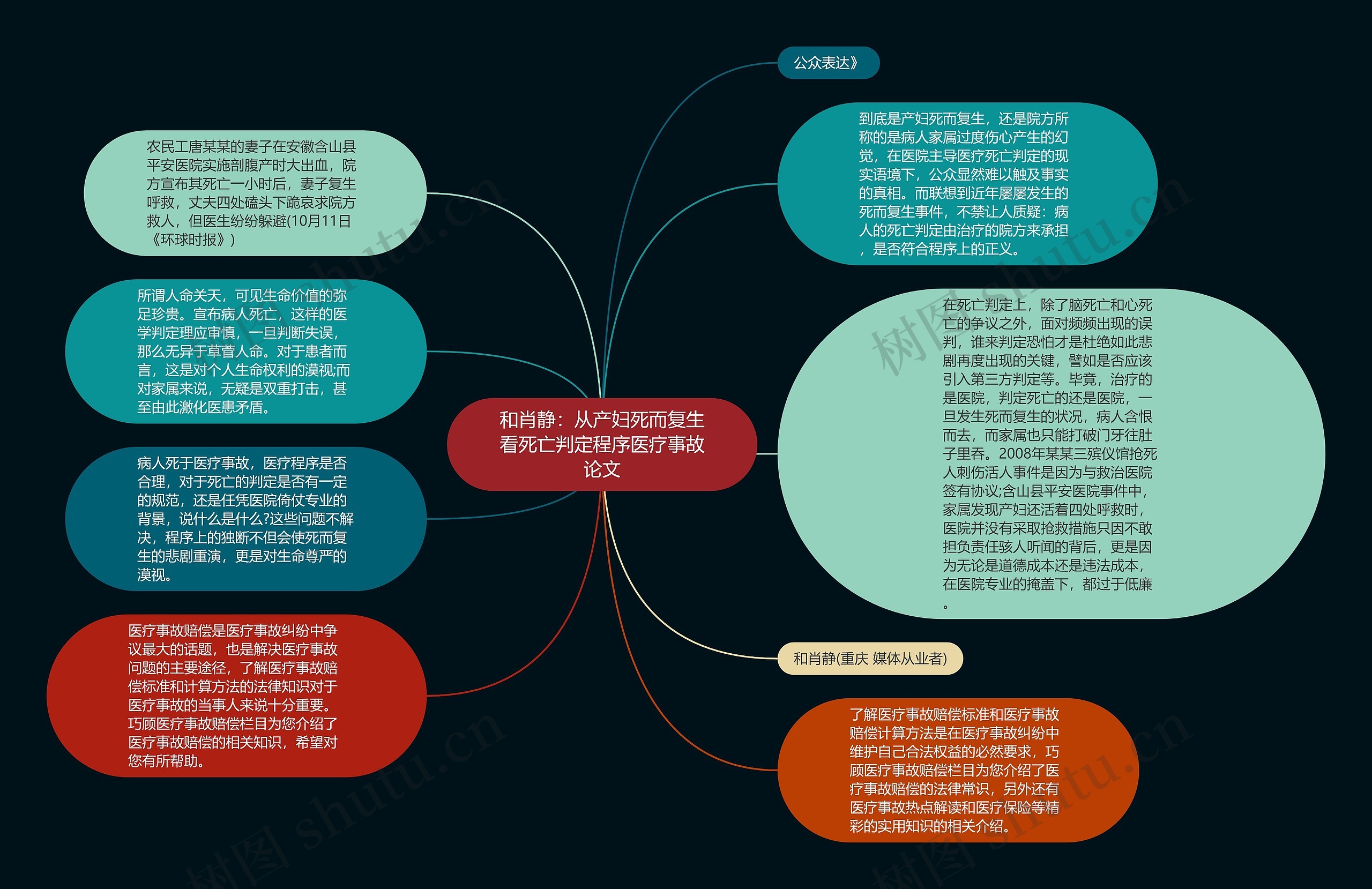 和肖静：从产妇死而复生看死亡判定程序医疗事故论文思维导图